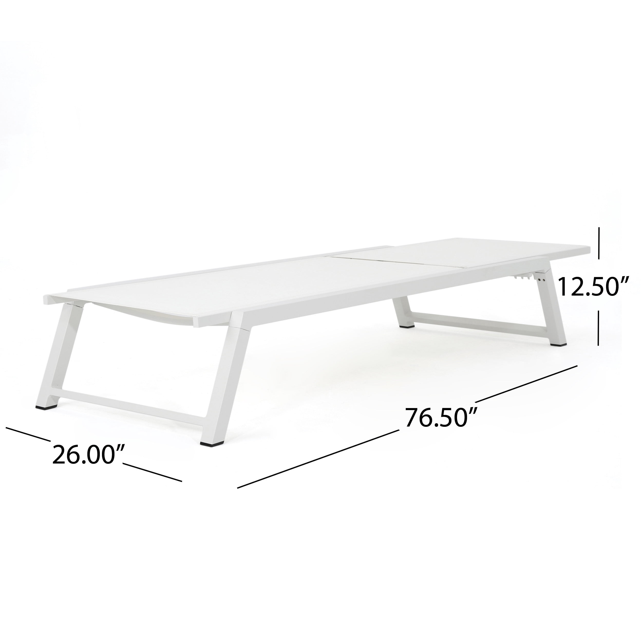 Monica Outdoor Aluminum Chaise Lounge, White - Image 8