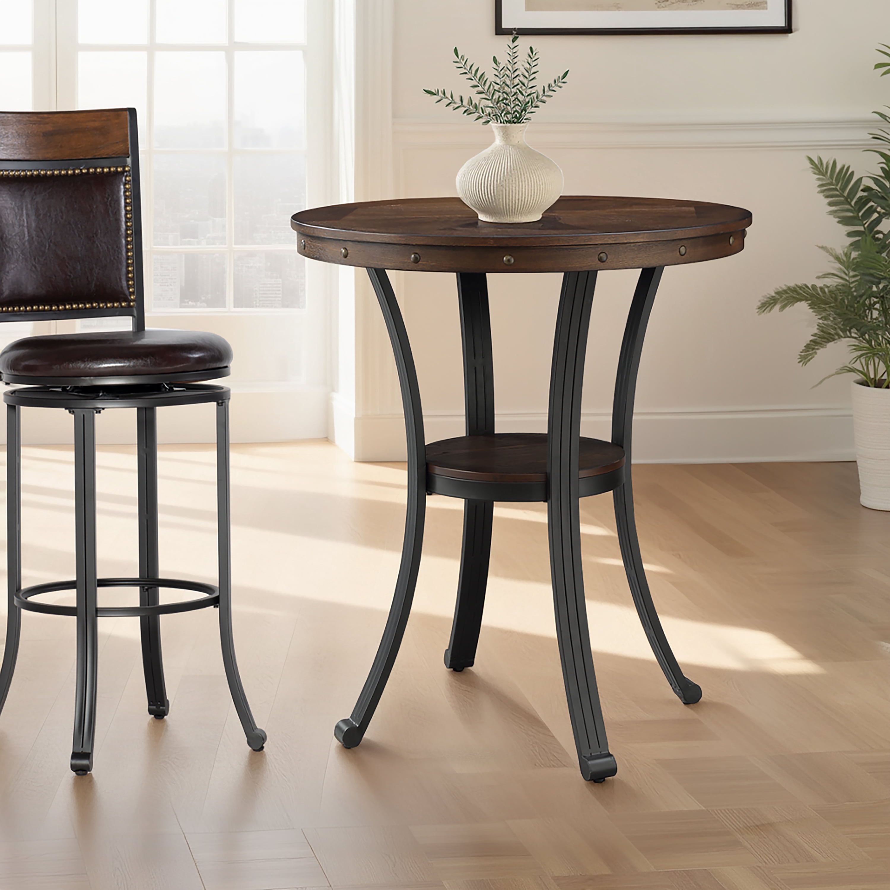 Holloway 36" Round Pub Table, Rustic Umber - Image 4