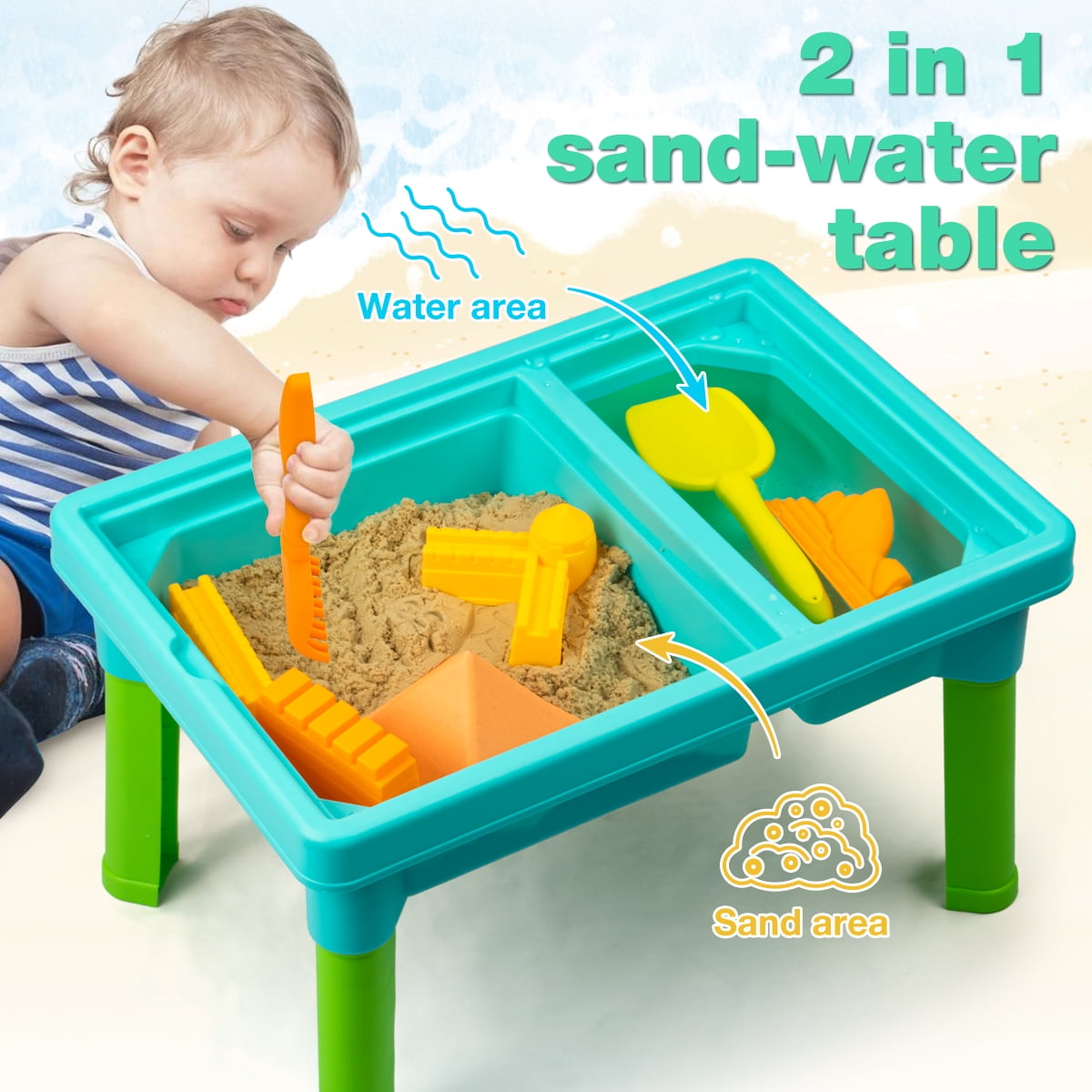 UNIH Sand and Water Table with Play Tents for Boys Girls Ages 2 3 4 5 - Image 5