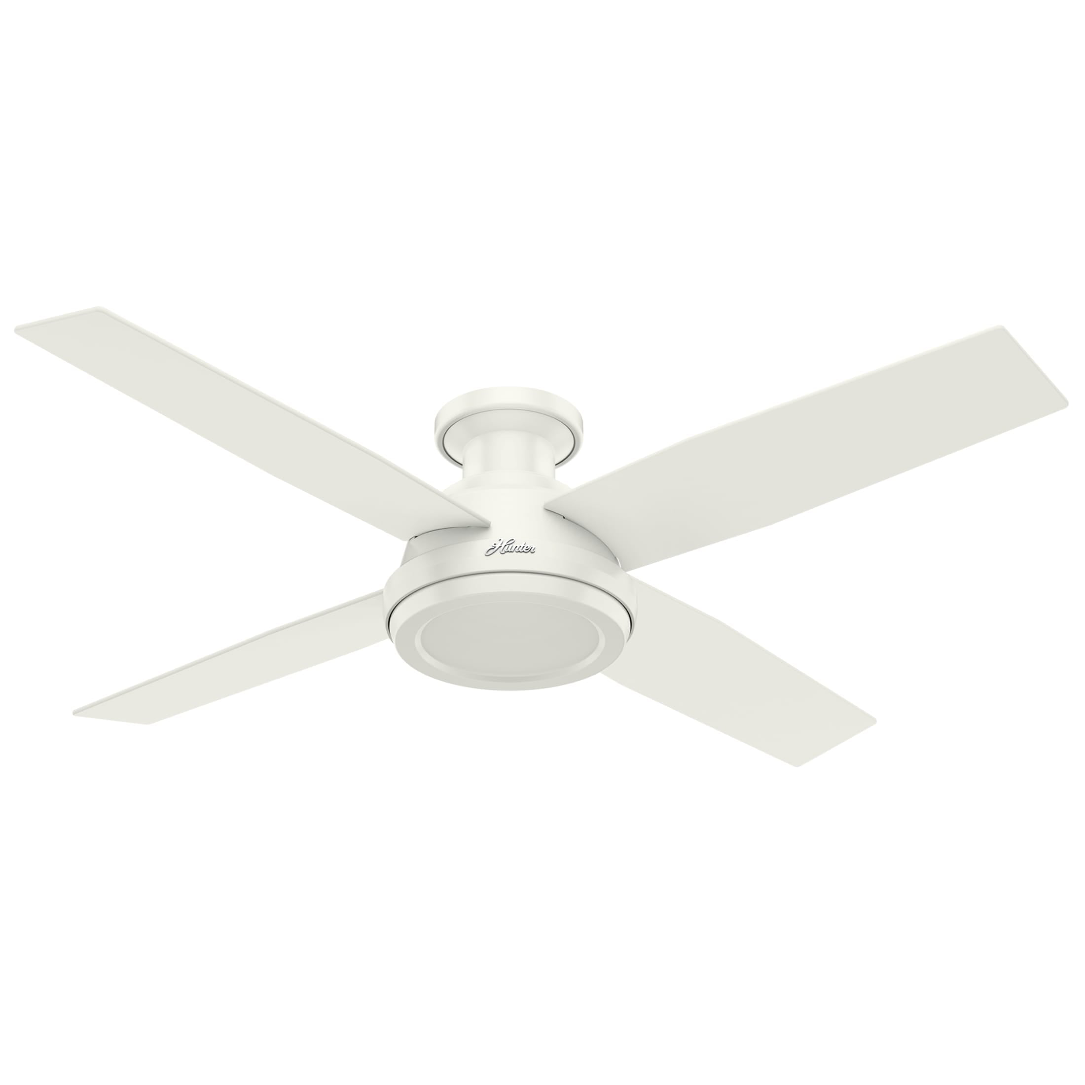 Hunter - Dempsey Indoor Low Profile Ceiling Fan, Remote, 52-inch, Fresh White, Modern-style, 3-speed WhisperWind Motor, 59248, for Living Rooms, Bedrooms - Image 16