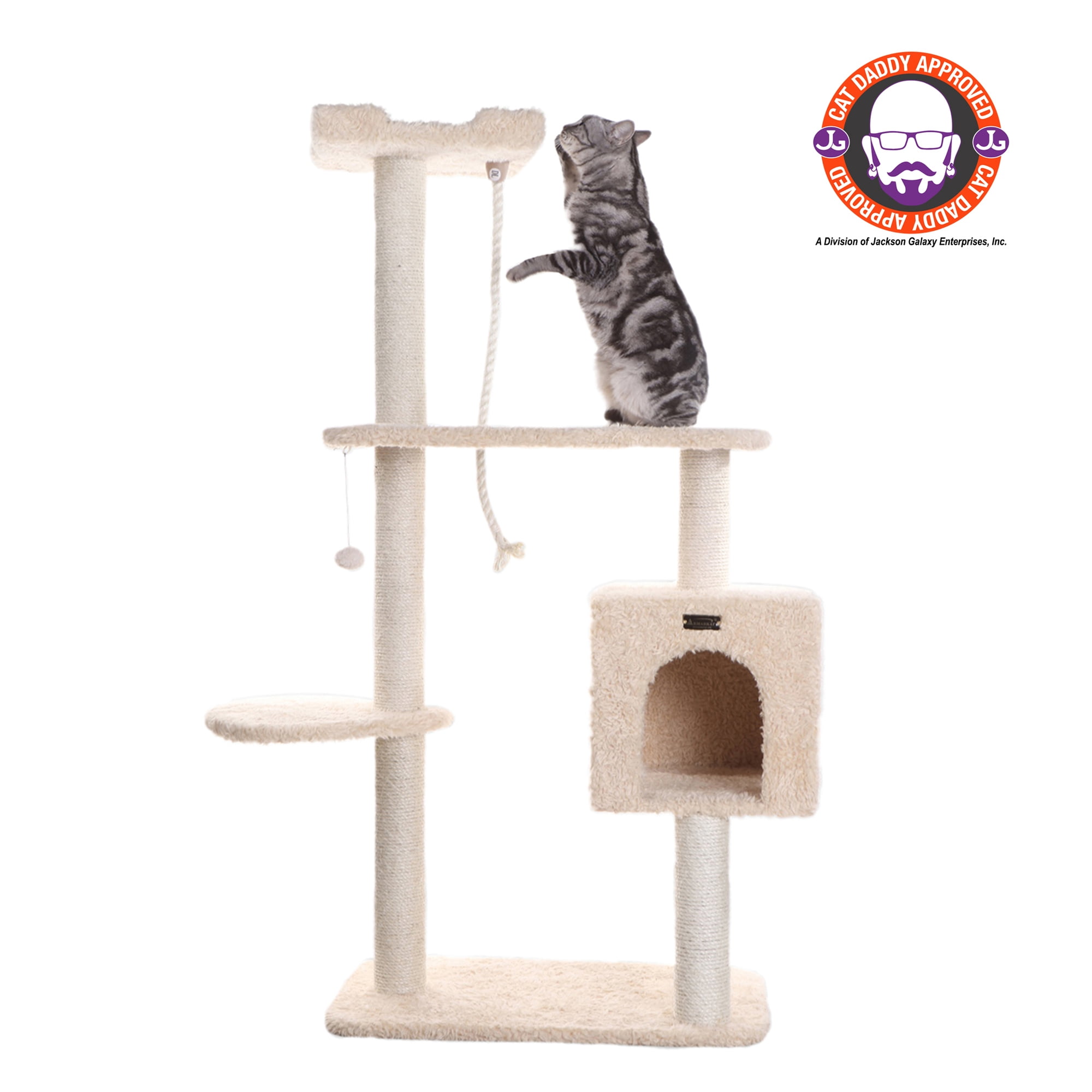 Armarkat Classic real wood Cat Tree Model A5708, 57 inch Beige - Image 3