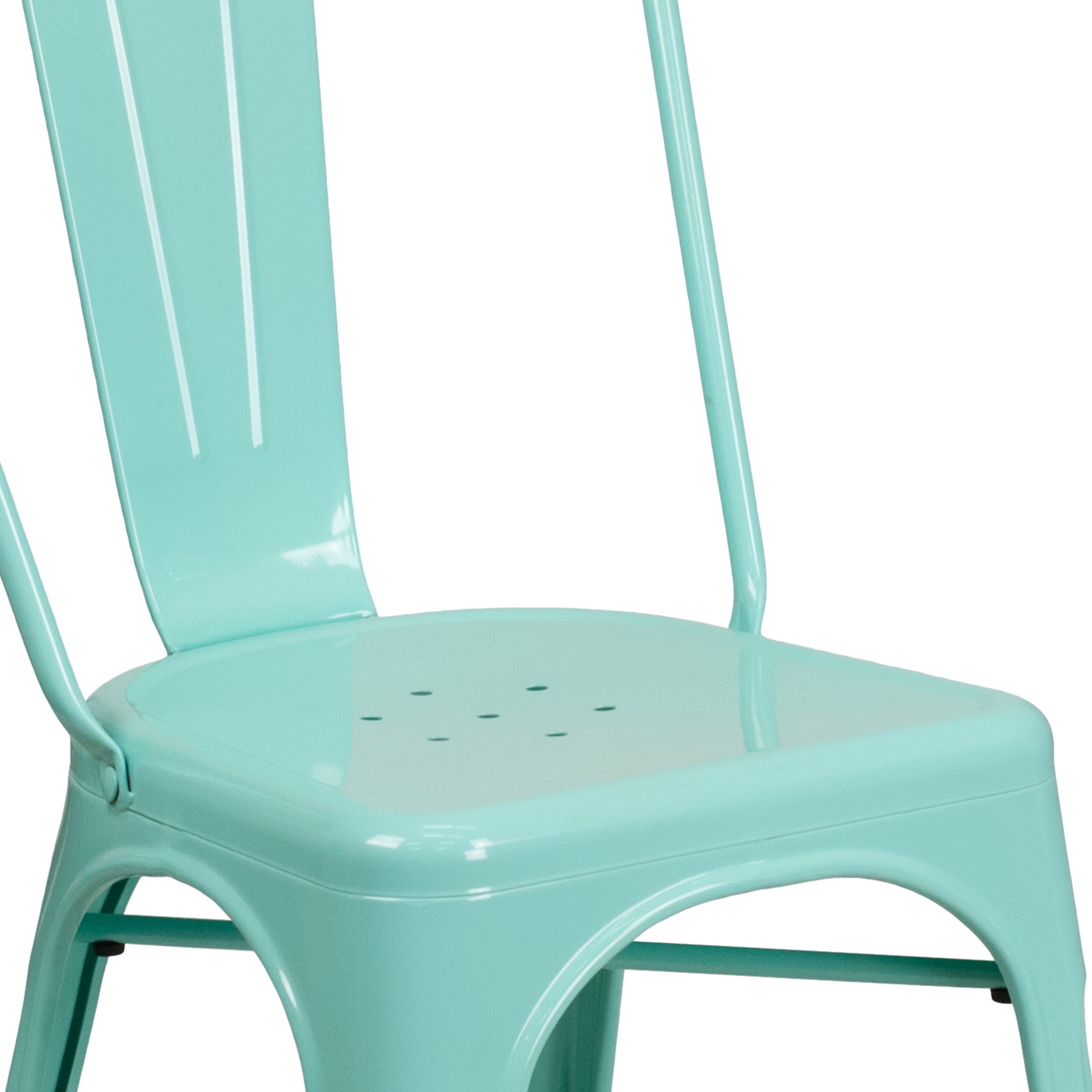 Flash Furniture Tenley Adult Commercial-Grade Metal Indoor/Outdoor Stackable Dining Chair, Mint - Image 8
