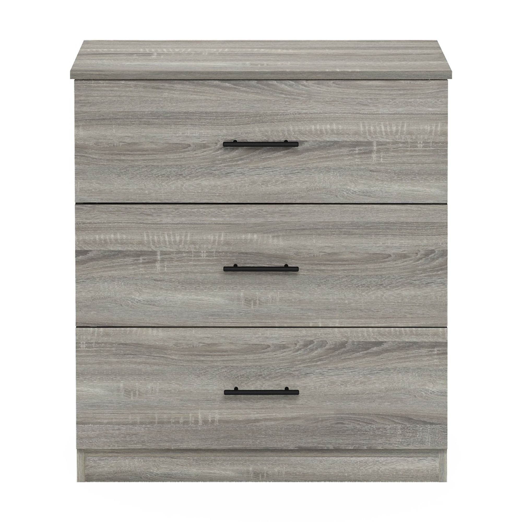 Furinno Tidur Simple Design 3-Drawer Dresser with Handle, French Oak Grey - Image 5