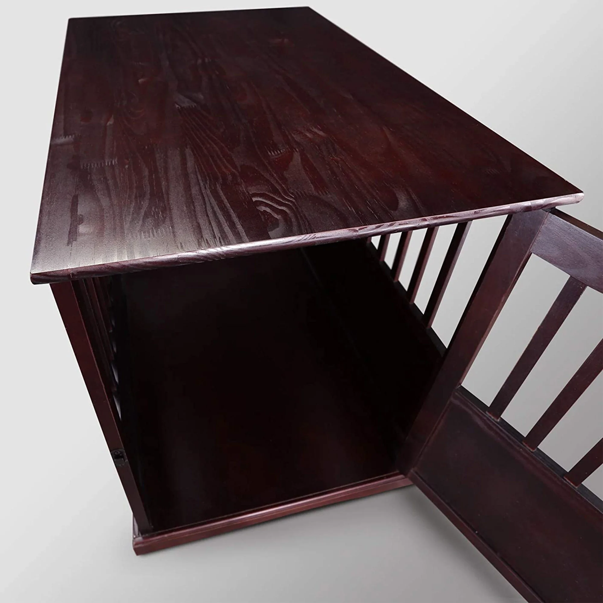 Newport Pet Dog Crate Furniture End Table, Brown, 24" - Image 10