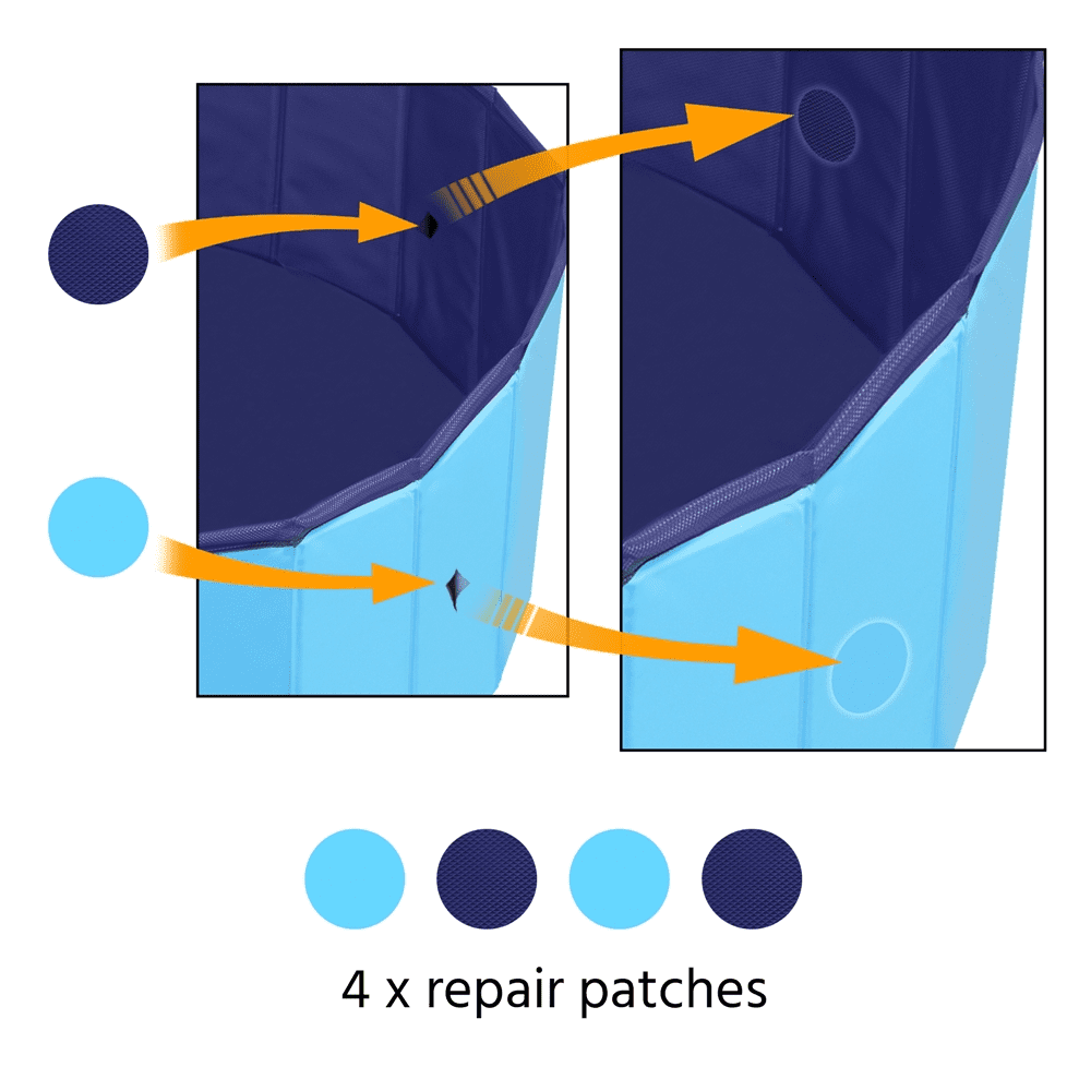 Alden Design 55.1 x 11.8 inch Foldable Pet Pool Swimming for Indoor/Outdoor, XL, Blue - Image 7