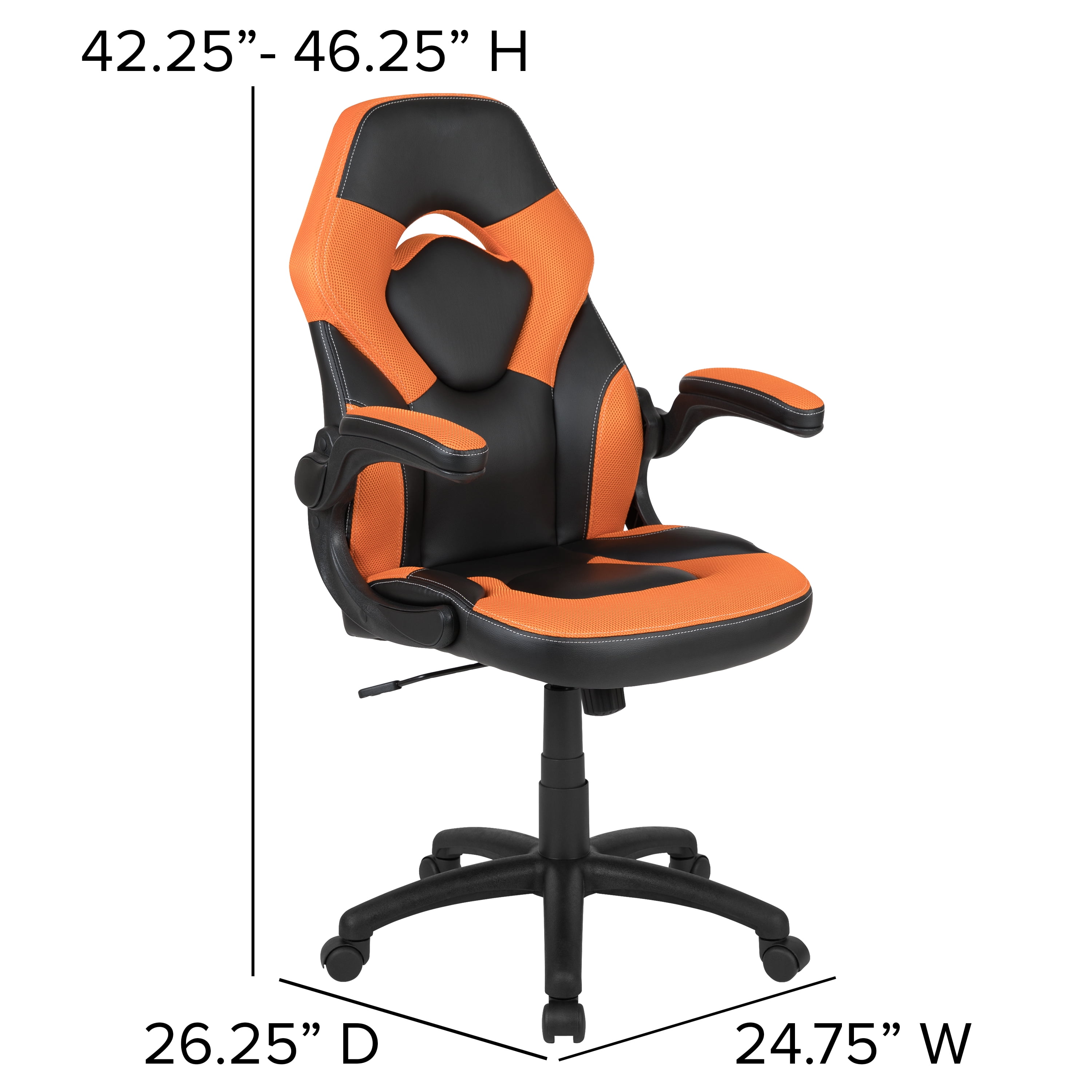Flash Furniture Optis Black Gaming Desk and Orange/Black Racing Chair Set with Cup Holder, Headphone Hook, and Monitor/Smartphone Stand - Image 9