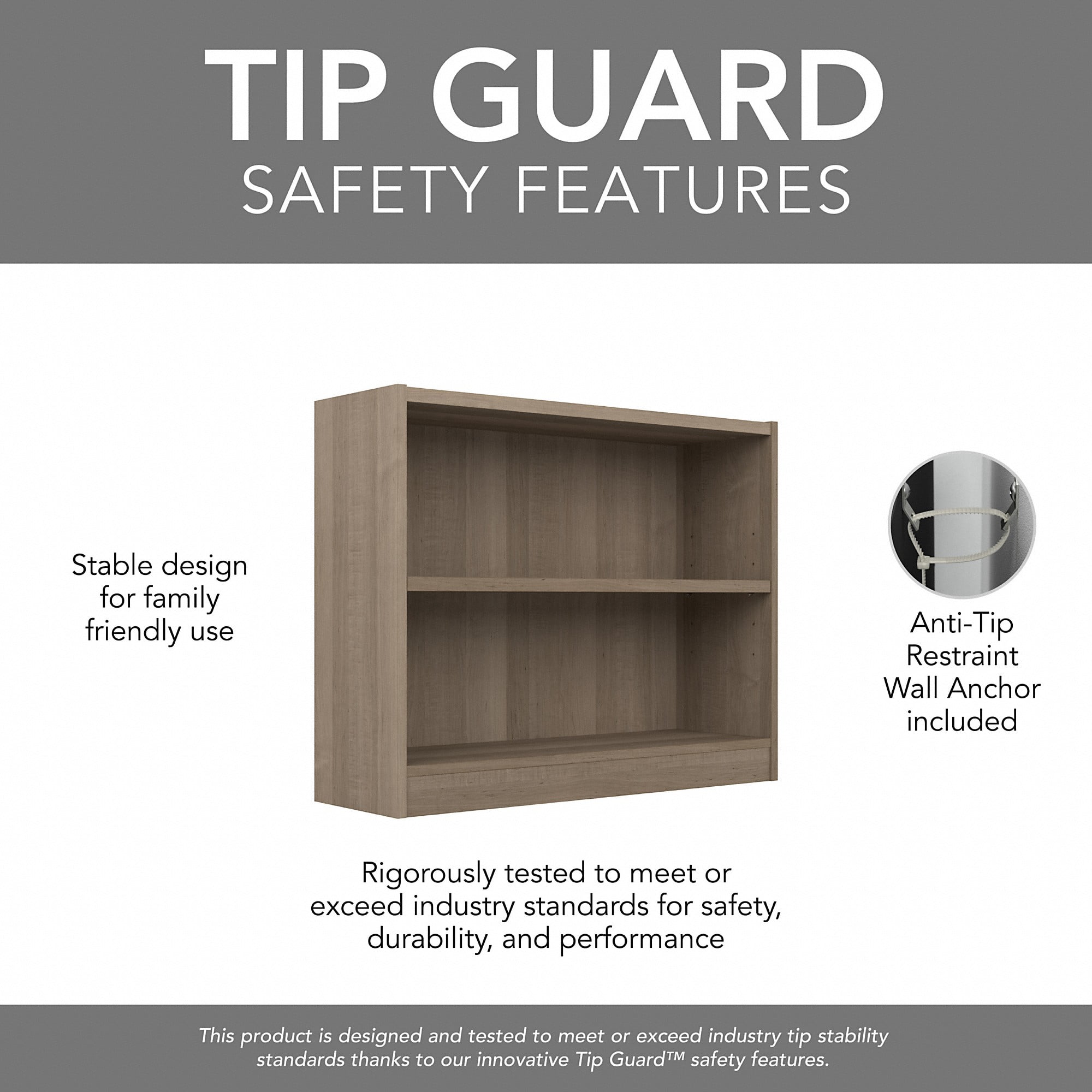 Bush Furniture Universal Small 2 Shelf Bookcase - Image 5