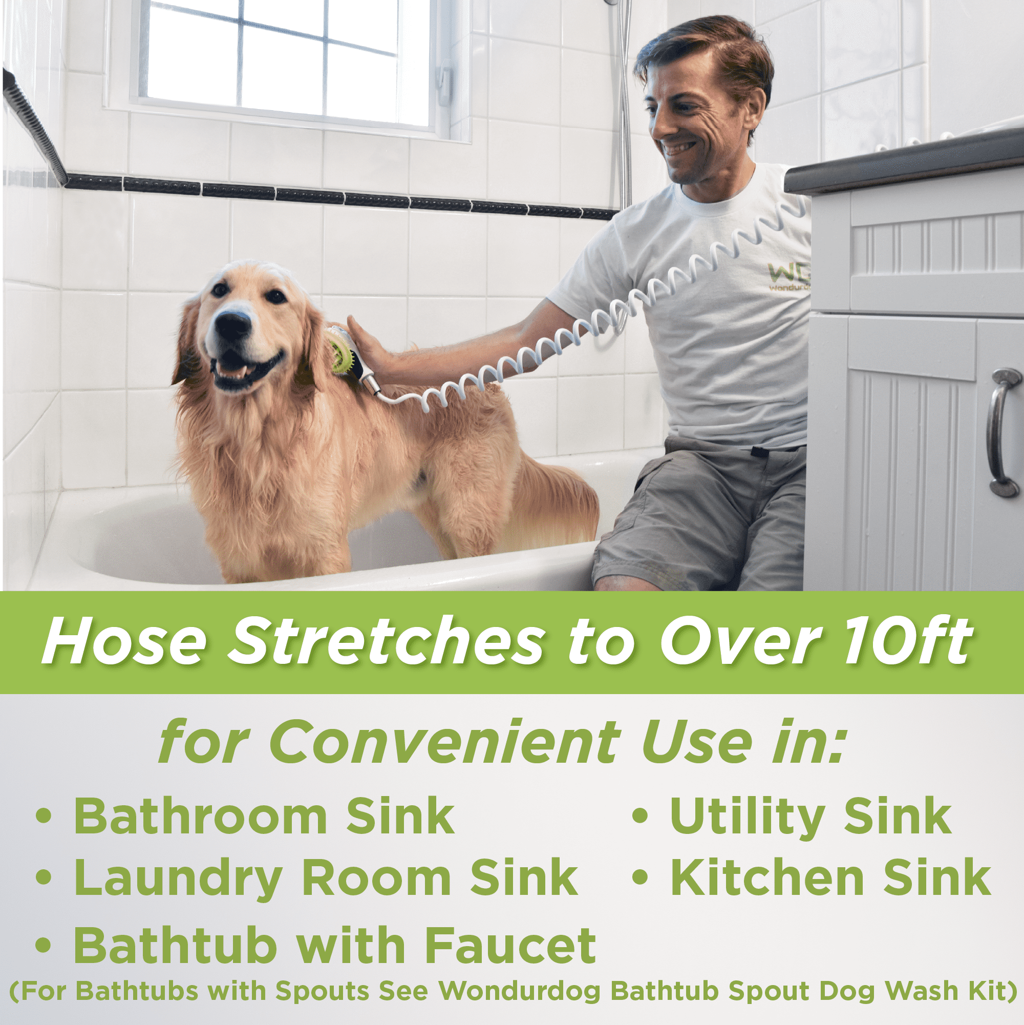 Wondurdog Indoor / Outdoor Dog Wash Kit for Sink Faucets and Garden Hose - Image 5