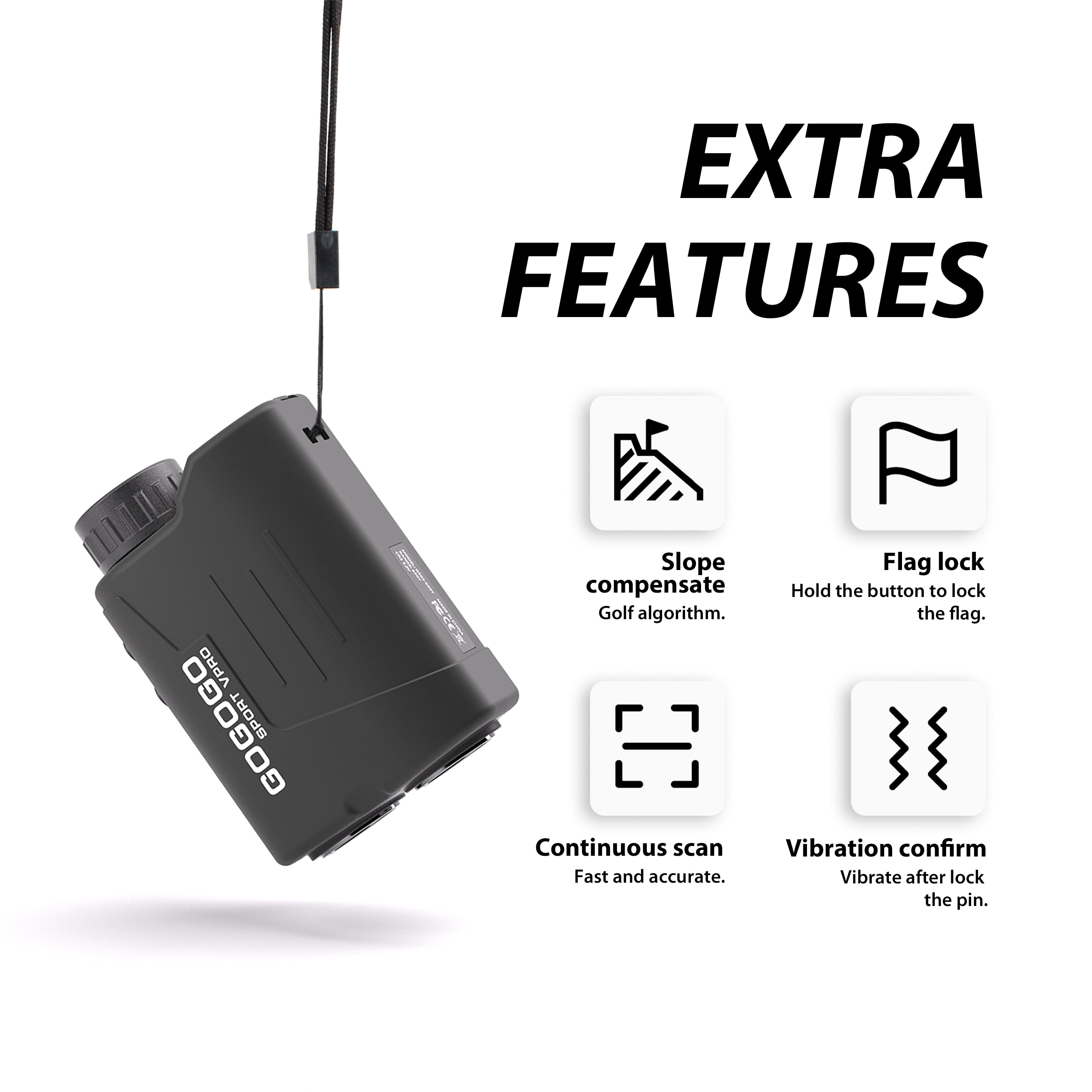 GOGOGO SPORT VPRO Golf Rangefinder with Slope, 1000 Yards Range Finder for Hunting - Image 2