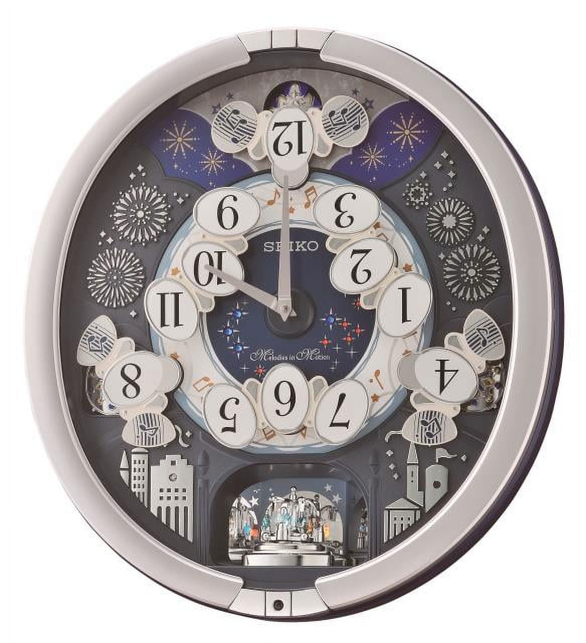 Seiko Glittering Starry Night Melodies in Motion Musical Clock, Quartz, Analog, QXM379SRH - Image 2