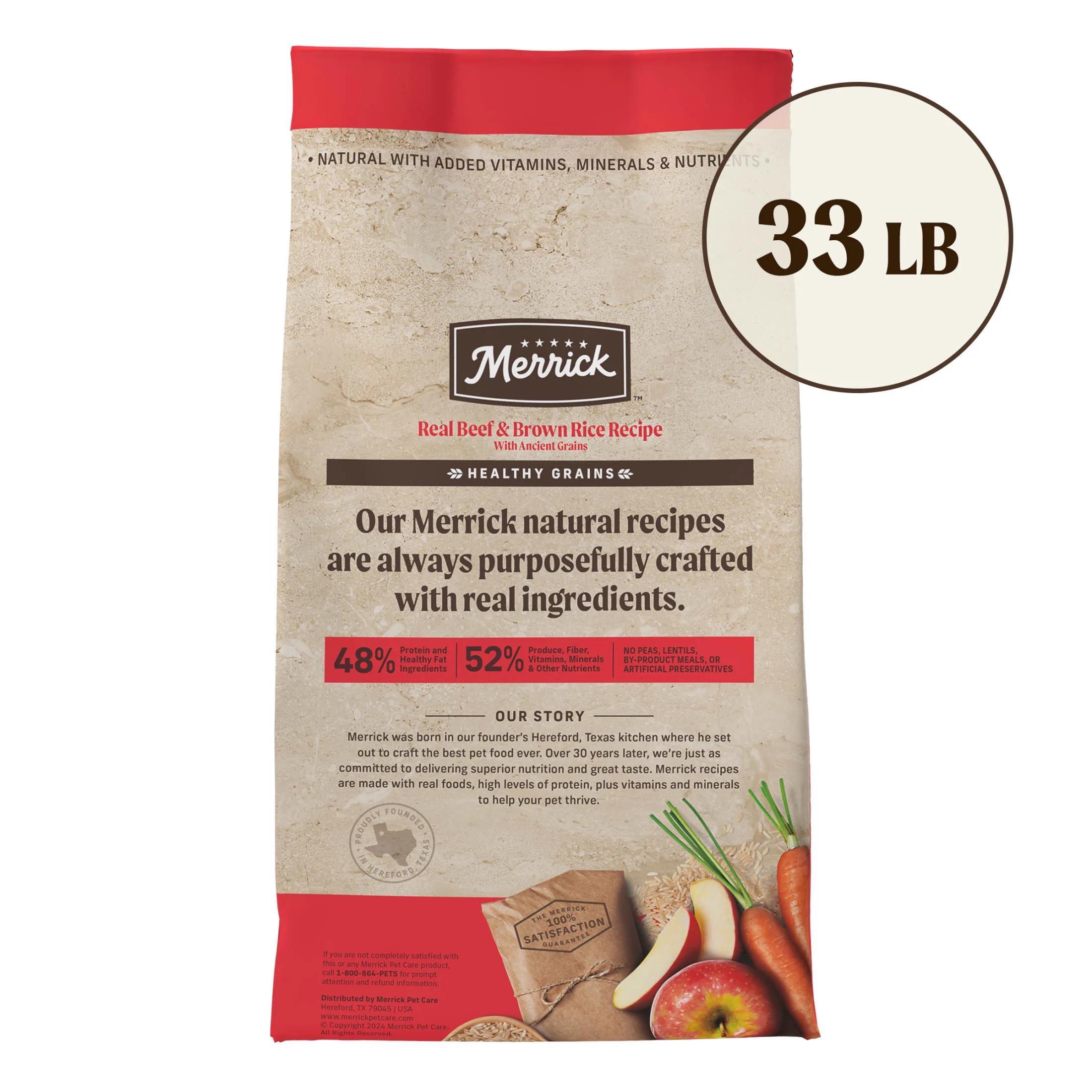 Merrick Healthy Grains Premium Adult Dry Dog Food, Wholesome And Natural Kibble With Beef And Brown Rice, 33.0 lb. Bag - Image 8