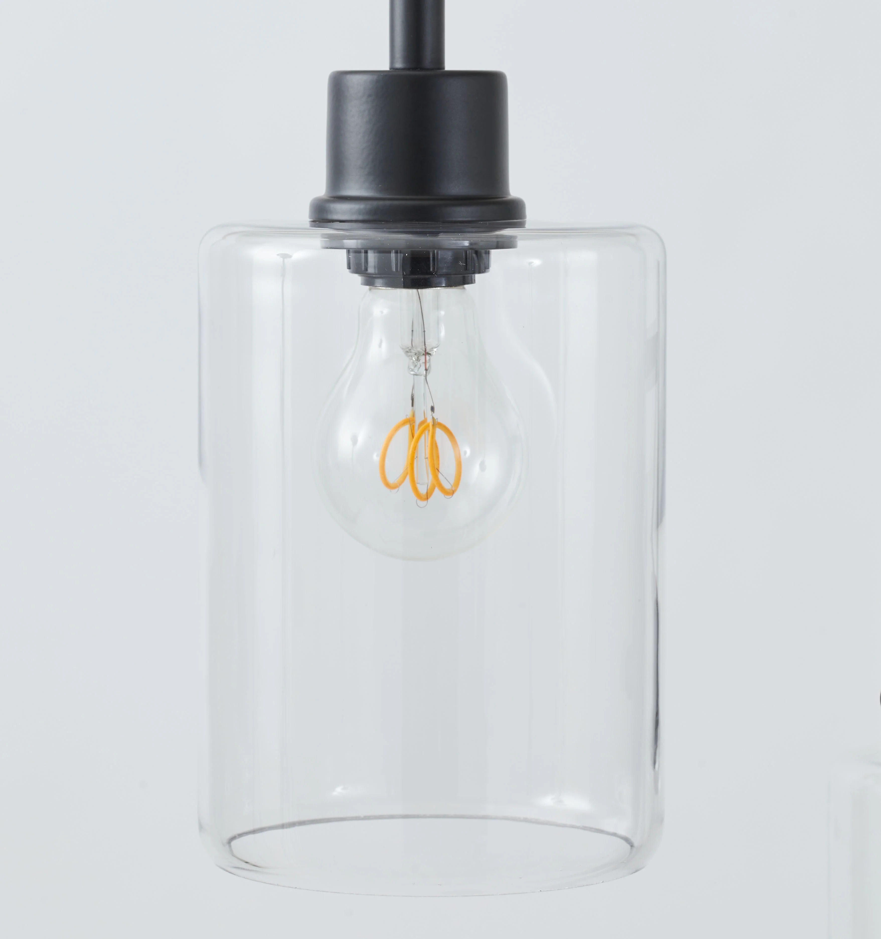 Better Homes & Gardens 63.5 in 3 Light Contemporary Black Floor Lamp Clear Glass - Image 4