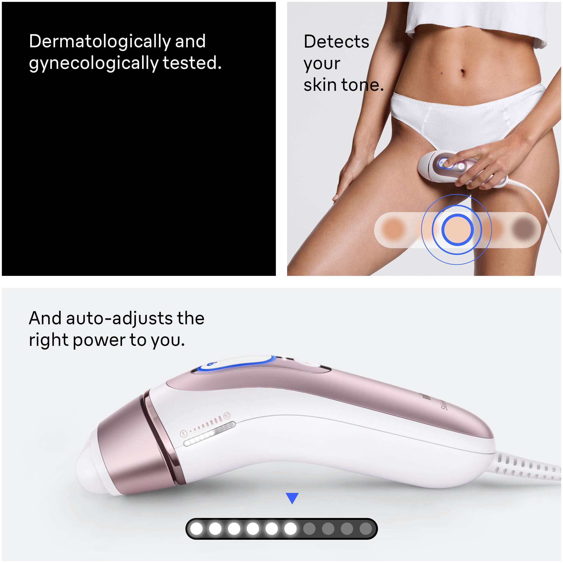 Braun Smart IPL, Skin I-Expert Pro 7, at Home Laser Hair Removal for Women and Men, Permanent Reduction in Hair Regrowth, with Free App, Vanity Case, Venus Razor, 4 Smart Heads, PL7387 - Image 8