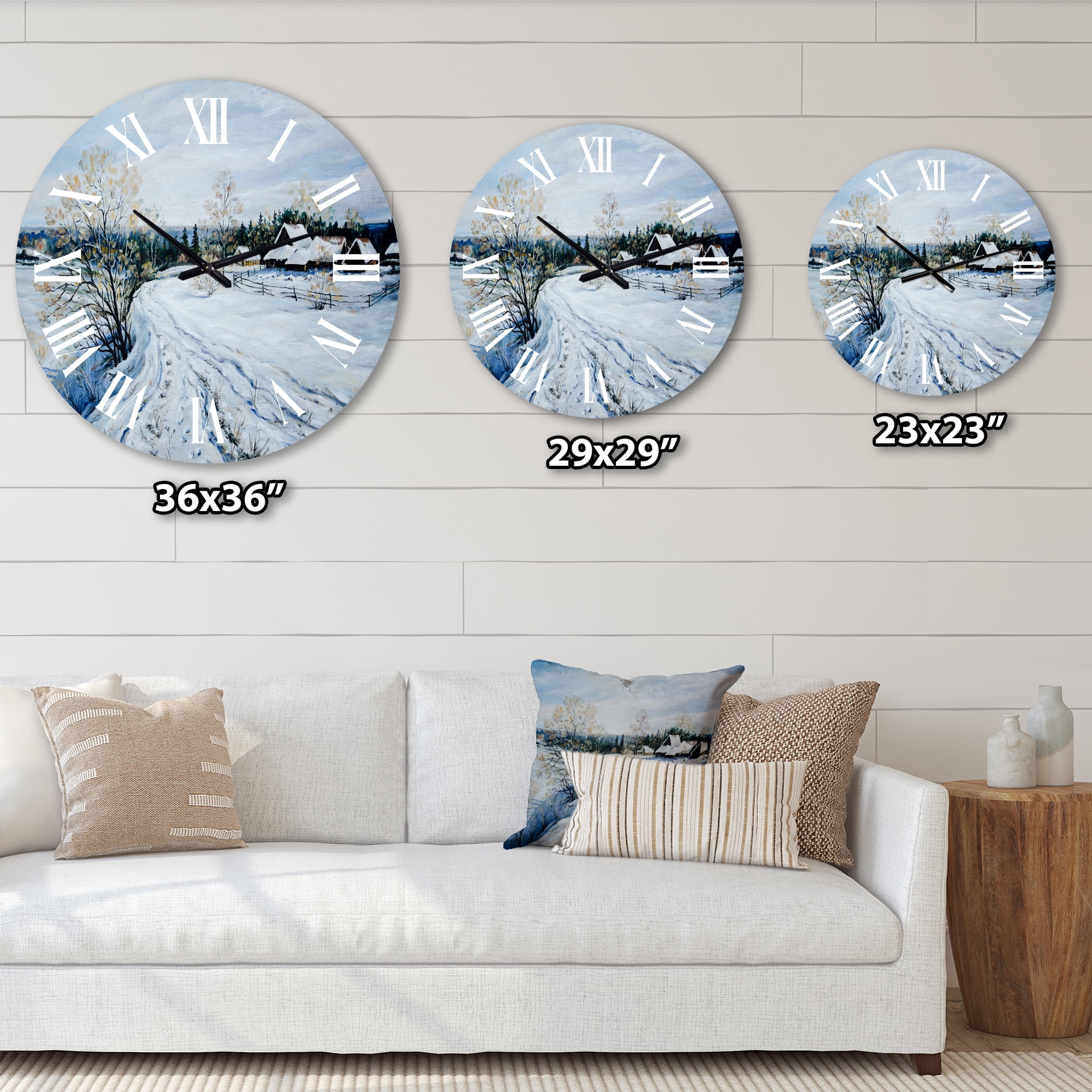 Designart 'Country Road In Winter Times Ii' Traditional Wall Clock - Image 4