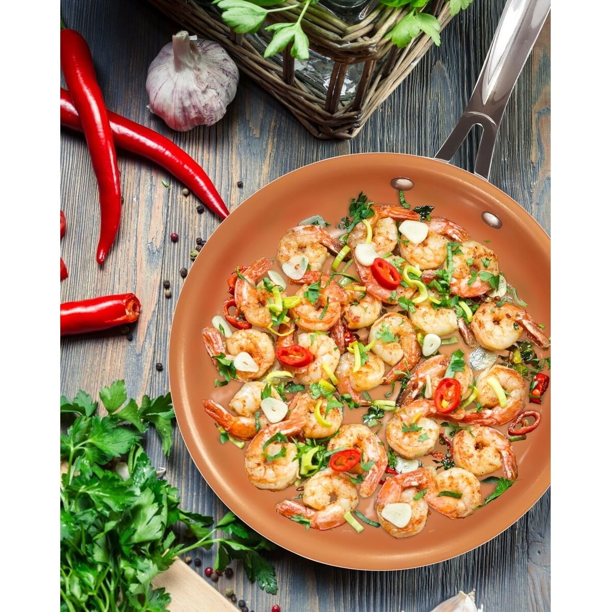 Gotham Steel 10Pc Pots and Pans Set Nonstick Cookware Set Red - Image 2