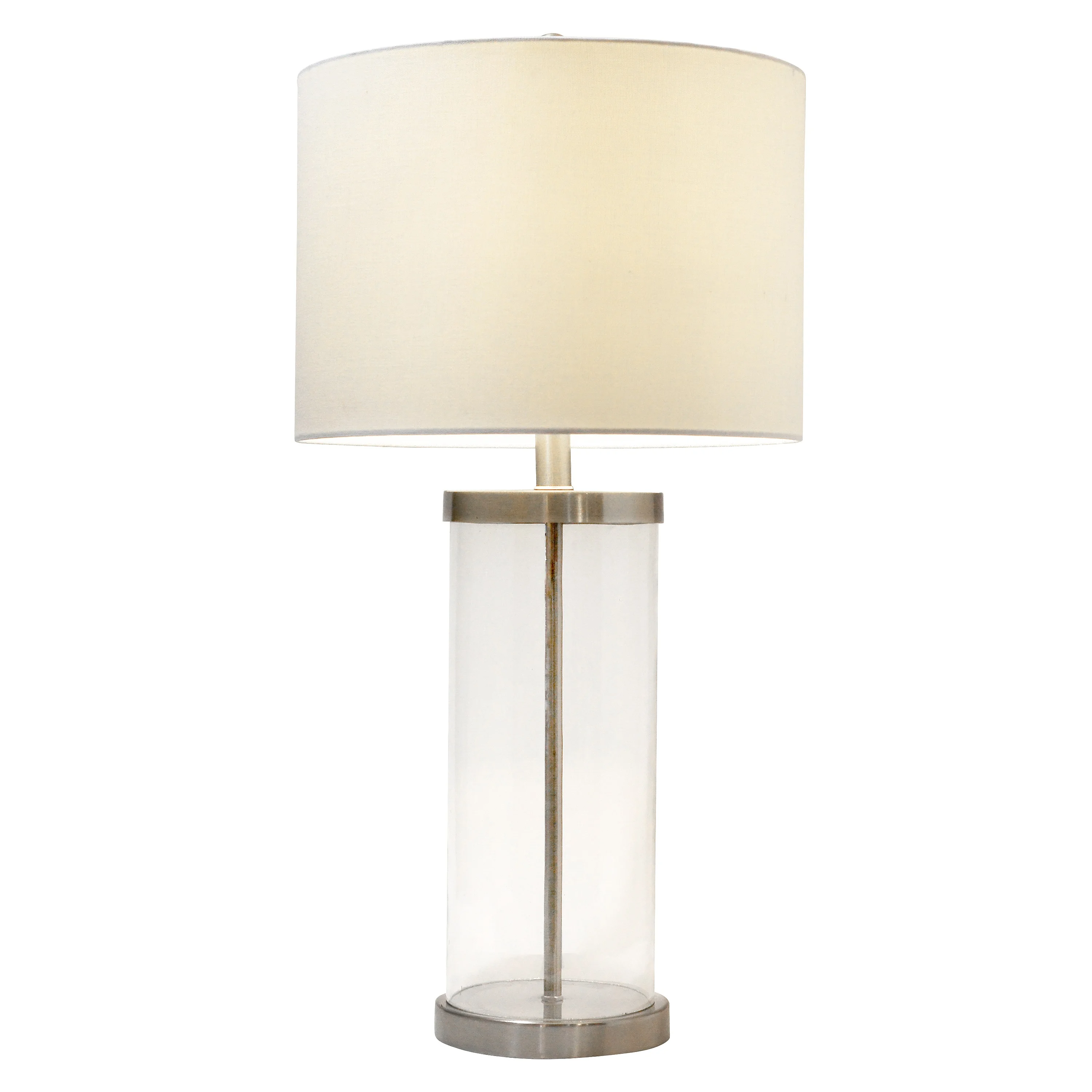 Elegant Designs Modern Enclosed Glass Table Lamp - Brushed Nickel - Image 3