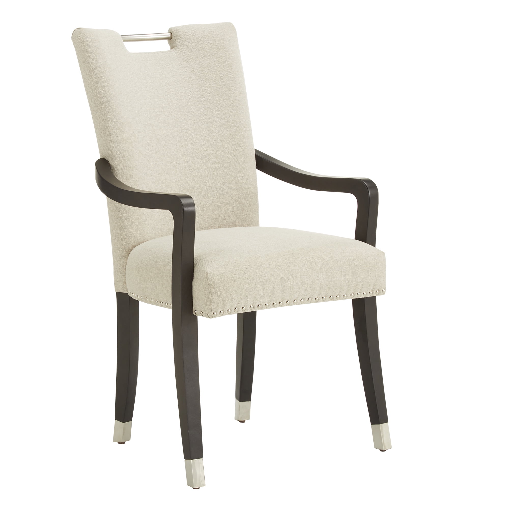 Weston Home Priscilla Heathered Weave Parson Dining Chair, Set of 2, With Arms, Beige - Image 4