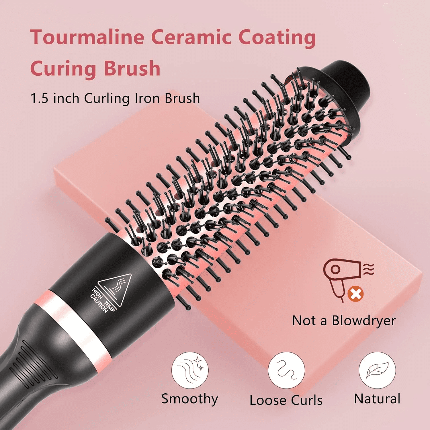 5 in 1 Curling Wand Set, Adjustable Temperature Hair Curler Kit with Heated Round Brush & Bubble Curling Wand, Curling Iron Set Waver Crimper Hair Tool Gift for Women - Image 3