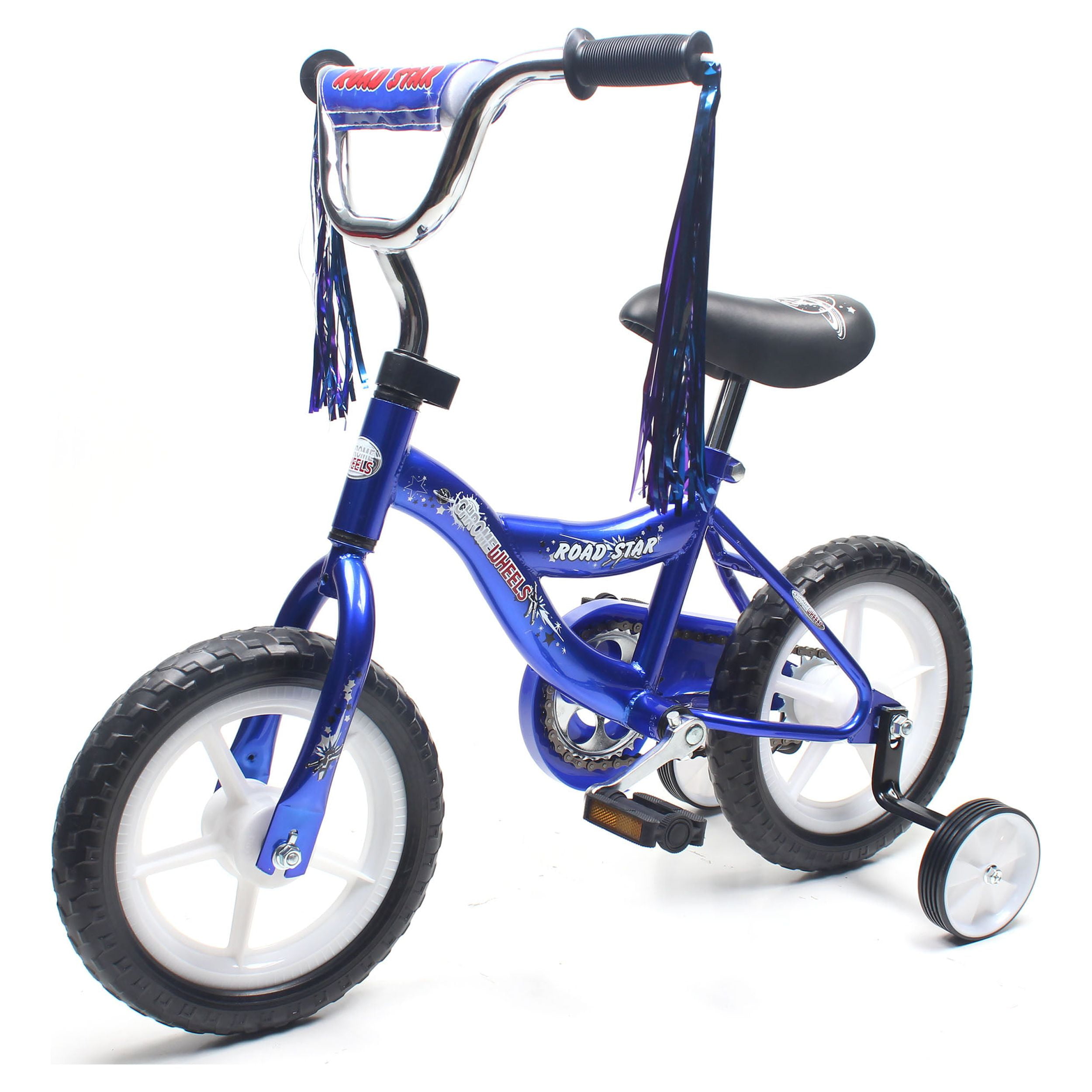 ChromeWheels BMX 12 In. Kid's Bike for 2-4 Years Old, Bicycle for Girls with Front Basket, EVA Tires with Training Wheels & Coaster Brake Blue - Image 3