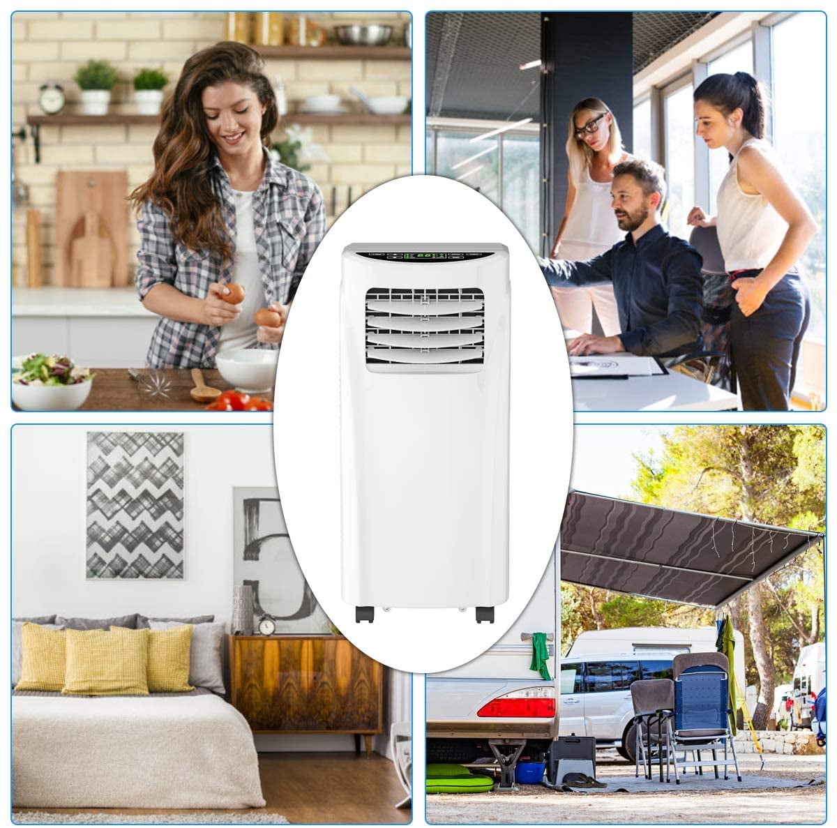 Gymax 8000BTU Portable Air Conditioner Cooling Fan Dehumidifier ASHRAE w/ Remote Control - Image 8