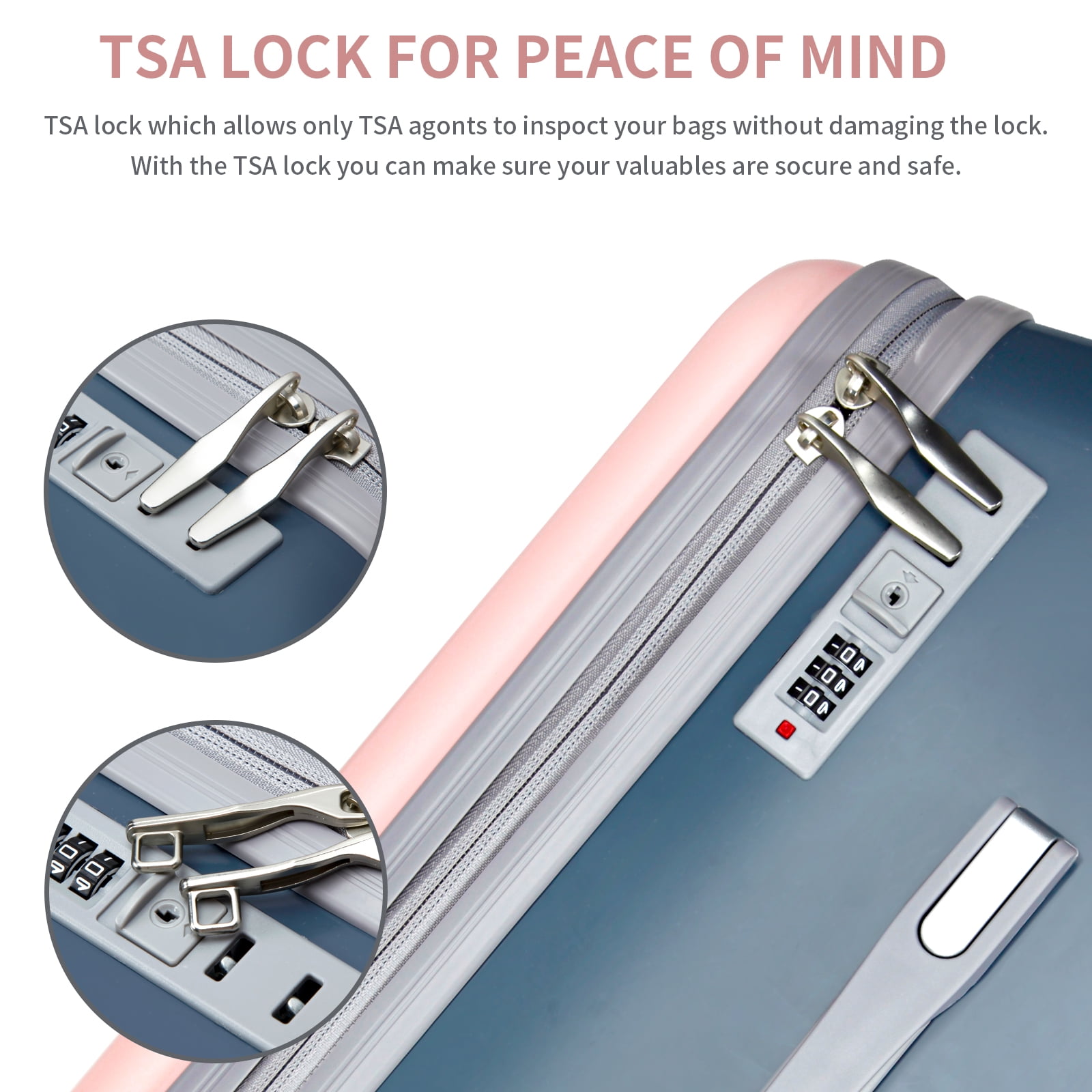 LemoHome Expandable Luggage with Spinner Wheels,Large Suitcases with Child Seat Design,Hard Luggage for Women and Men,20 inch Hardside Carry on Luggage for Travel - Image 2