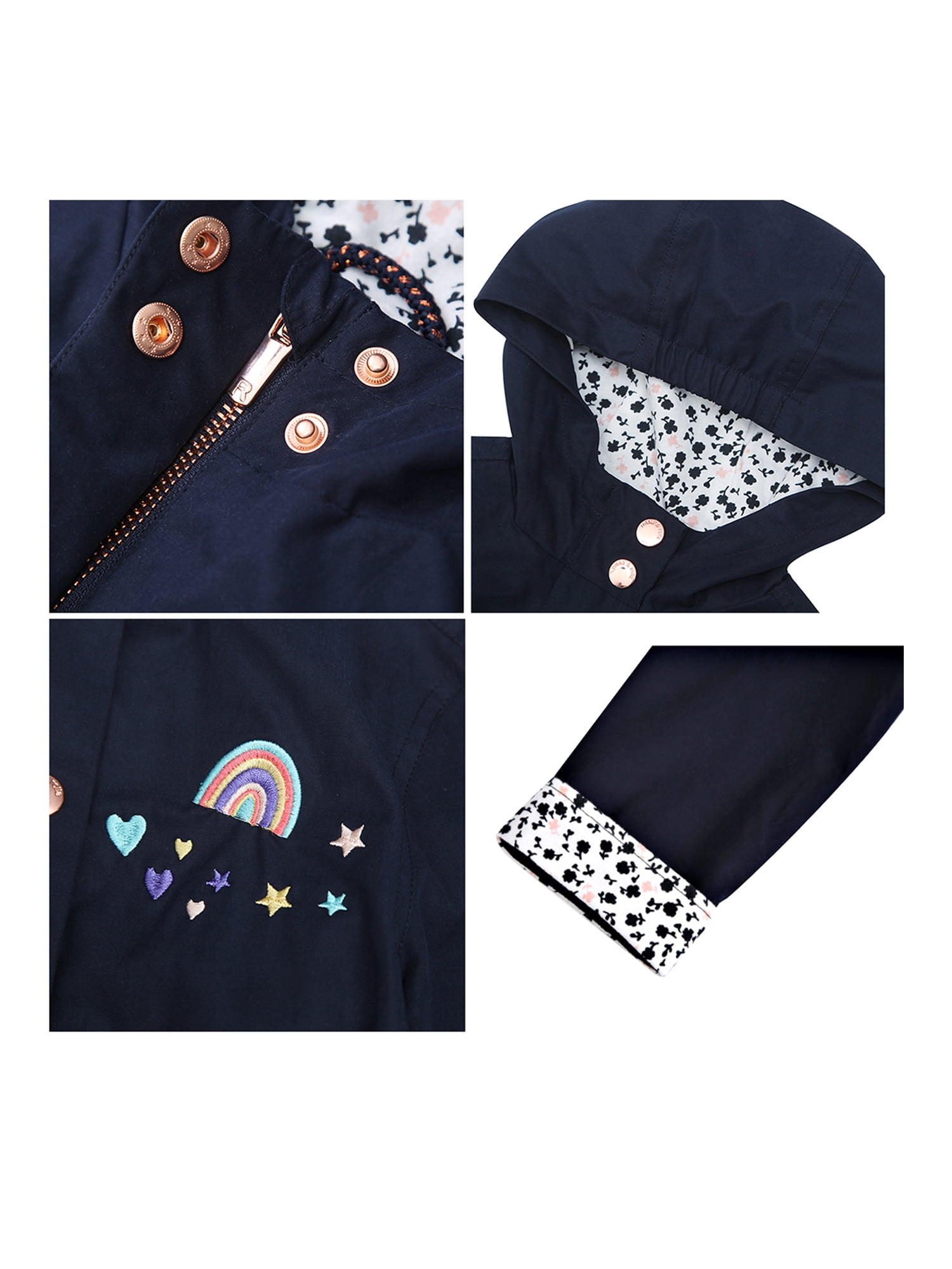 Rokka&Rolla Girls' Light Rain Jacket Trench Coat, Sizes 4-16 - Image 6