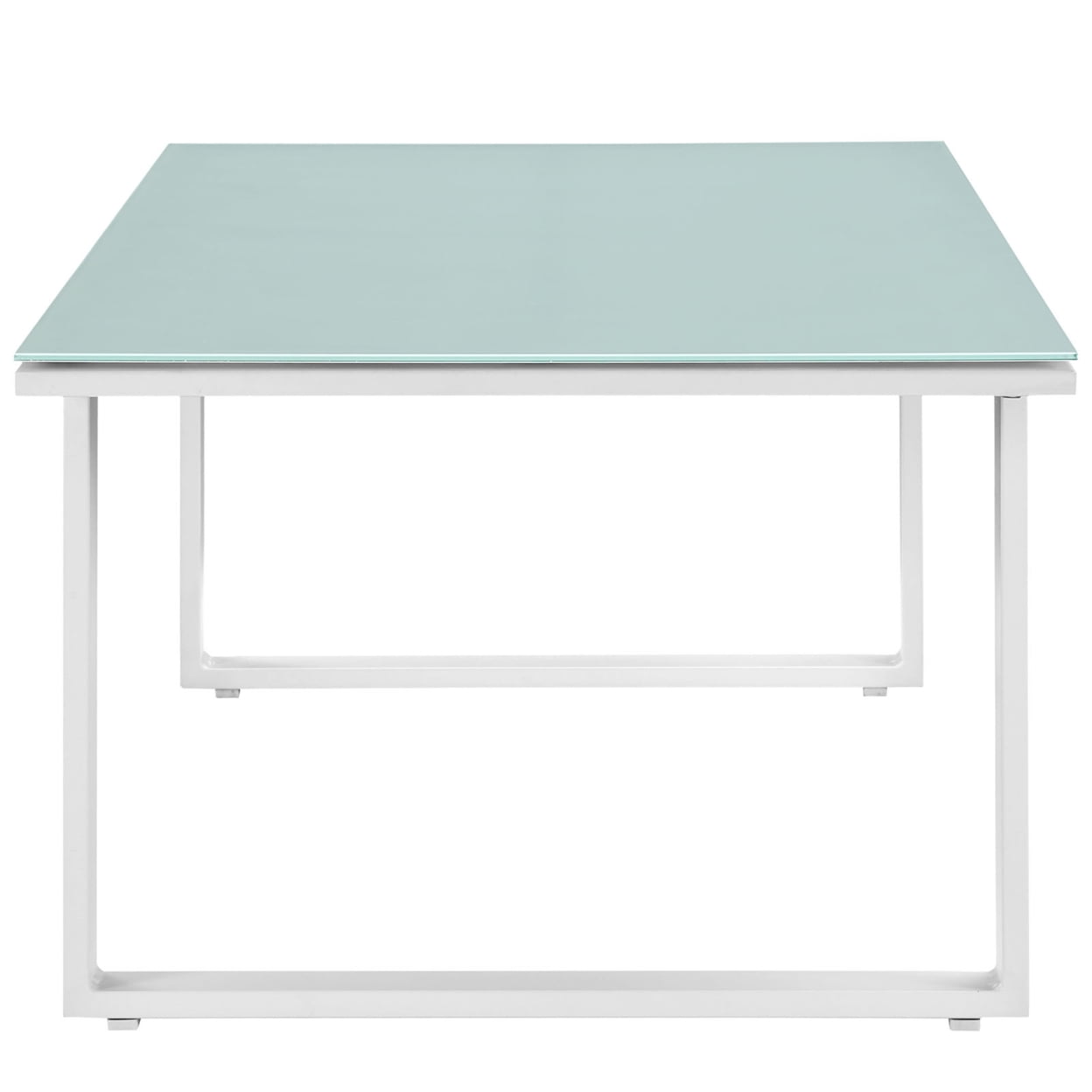 Modway Fortuna Outdoor Patio Coffee Table in White - Image 3