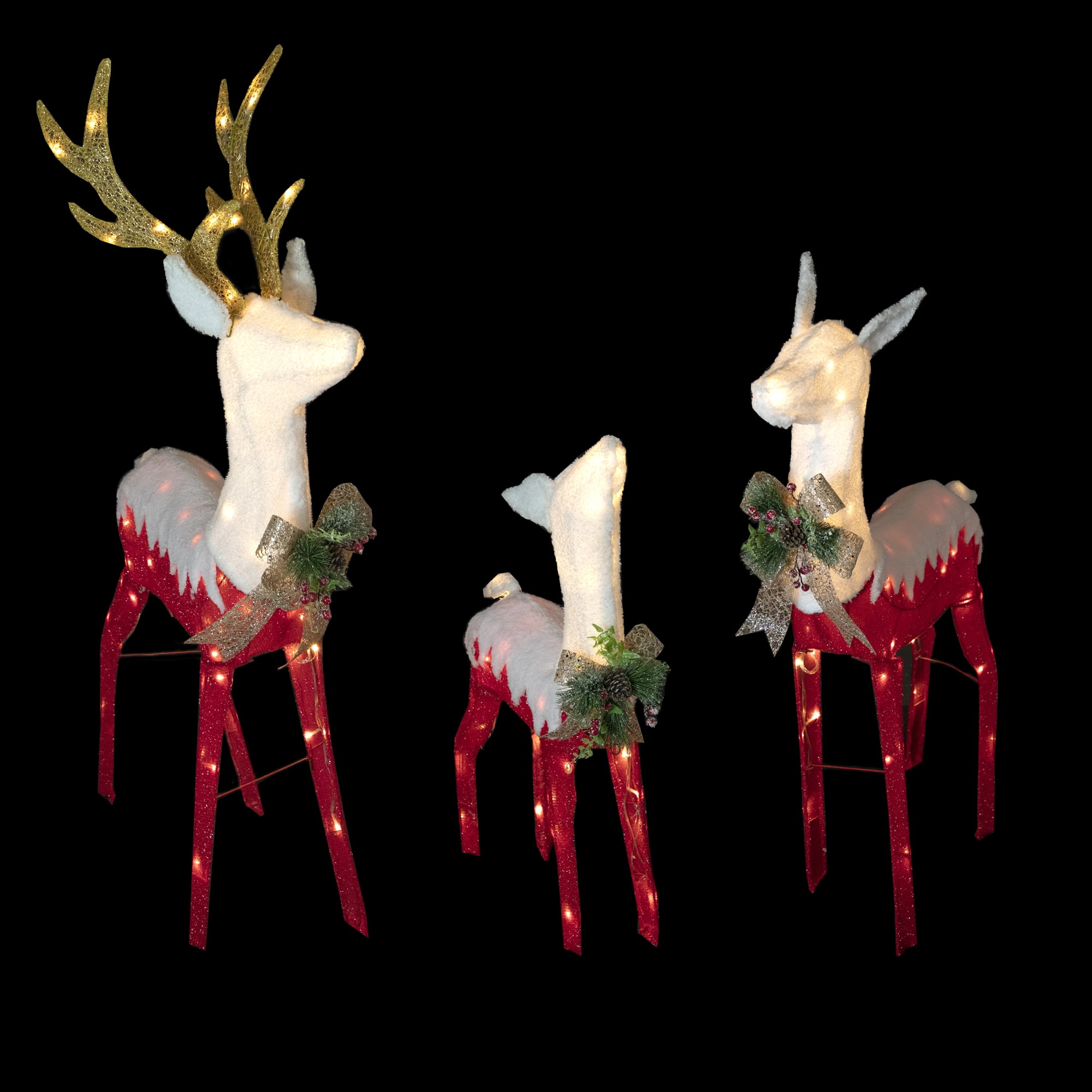 Northlight Lighted Reindeer Family Outdoor Christmas Decoration - 52.5" - Warm White -Set of 3 - Image 5