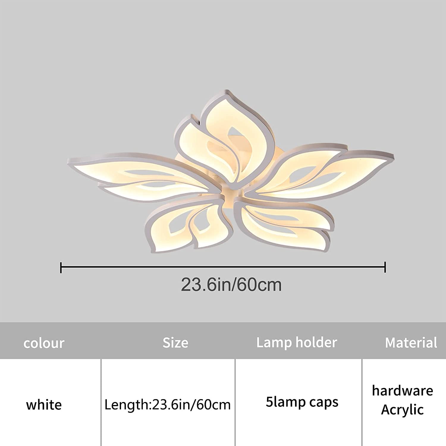 Garwarm Modern White Ceiling Light, Dimmable LED Flush Mount Light, Remote Control Lamp for Living Room Dining Bedroom Kitchen - Image 10