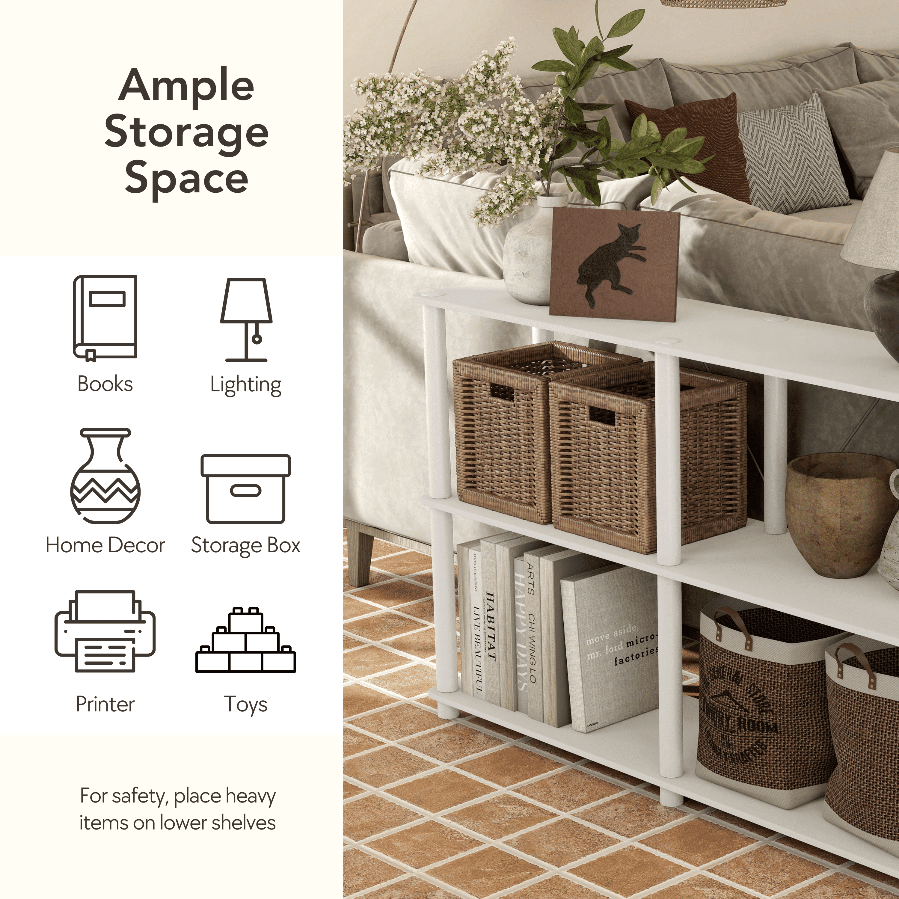 Furniture of America Brooks Adult Open Display Shelf Bookcase, 4-Tier 27-inch Shelves, Espresso - Image 12