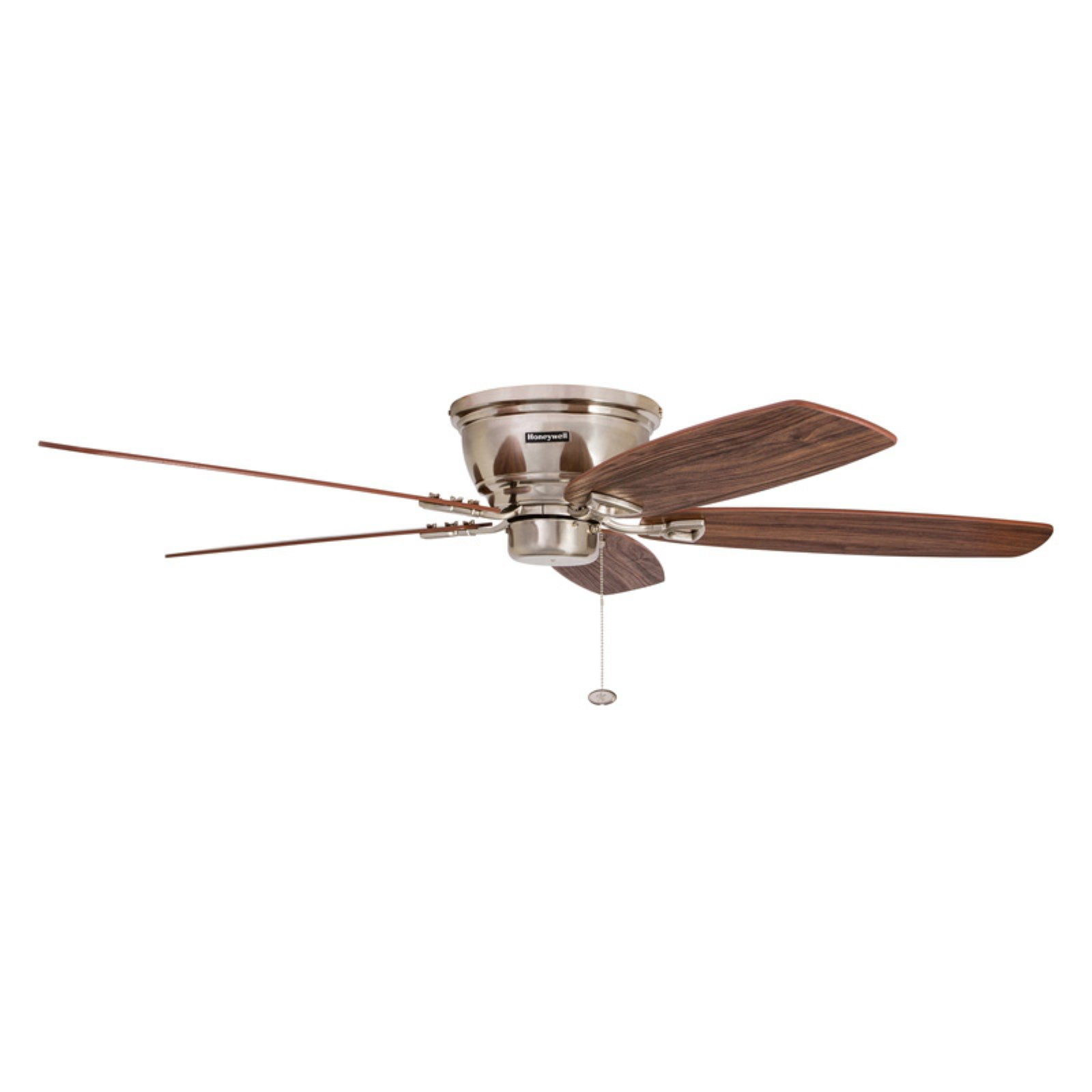 52" Honeywell Glen Alden Brushed Nickel Hugger Ceiling Fan with 4 Light - Image 5