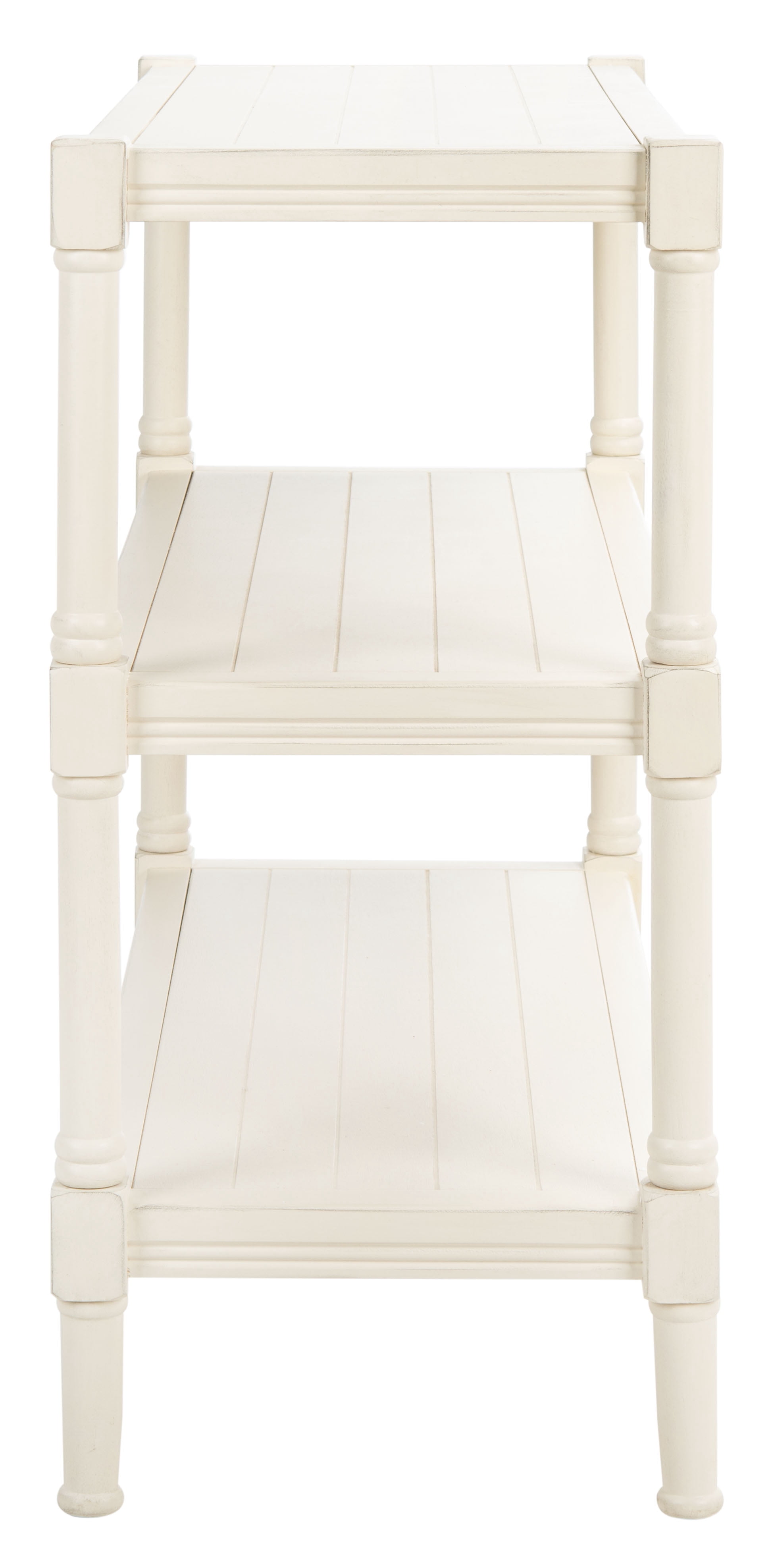 SAFAVIEH Rafiki Distressed White Wood Console Table with Shelf (33.8 in. W x 13.8 in. D x 29.5 in. H) - Image 9