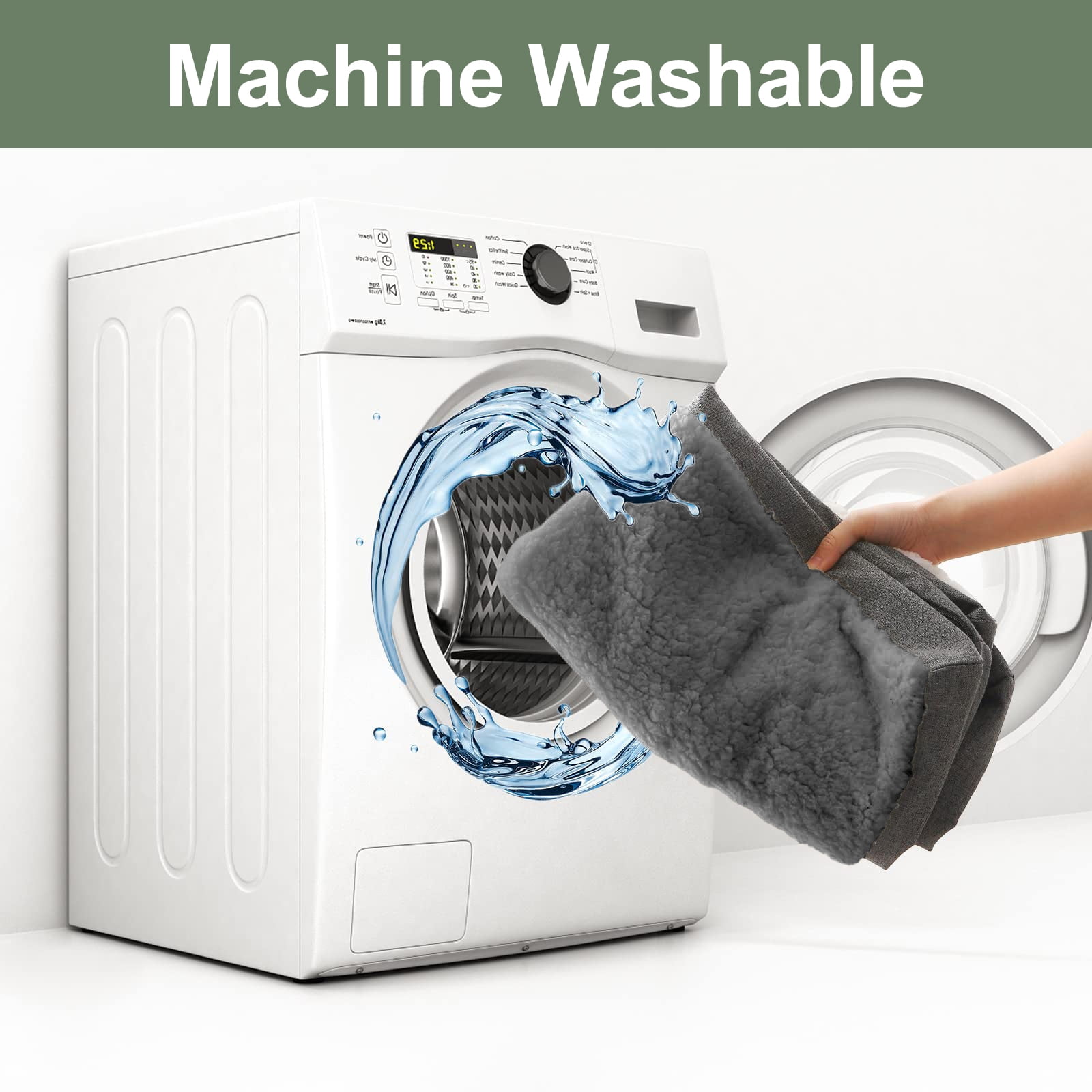 PayUSD Dog Bed for Extra Large Dogs, Big Orthopedic Dog Beds with Removable Washable Cover & Waterproof Lined, Egg Crate Foam Pet Bed Mats Suitable for Dogs Up to 100 lbs ( Dark Gery, 44"X32"X3") - Image 4