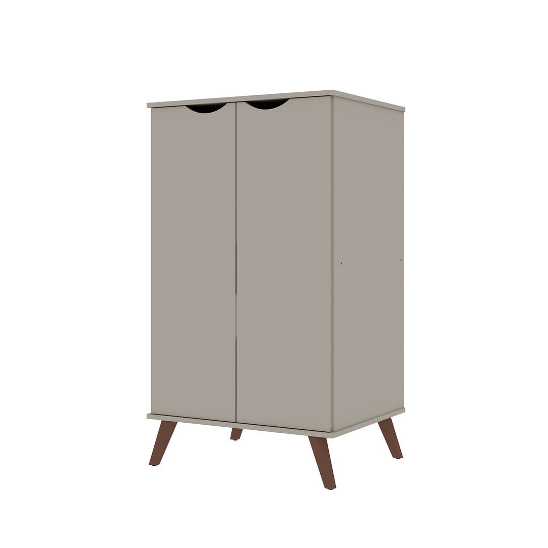 Manhattan Comfort Hampton 4-Shelf Solid Wood Shoe Closet in Off White - Image 2