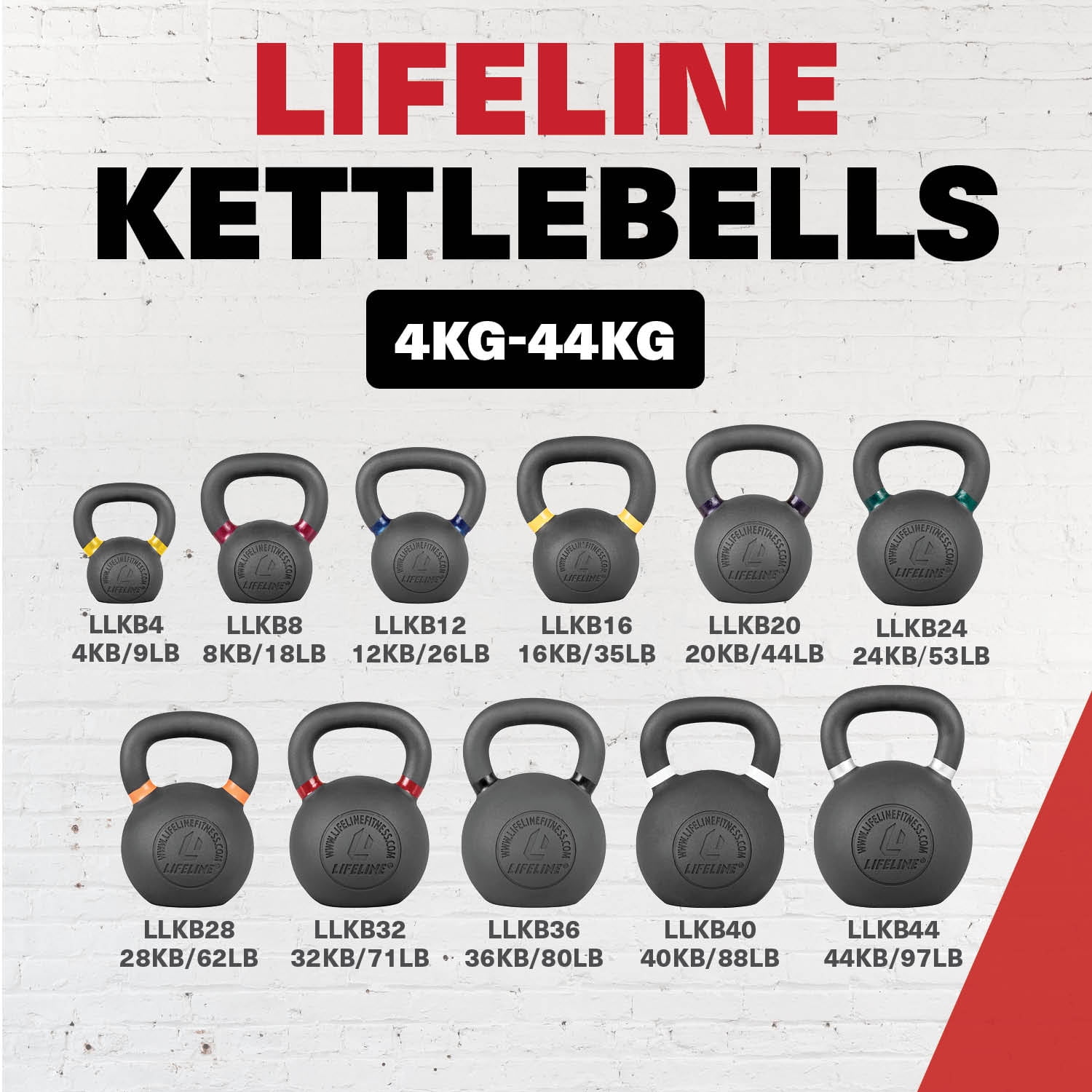 Lifeline Fitness 62 lb. Cast-Iron Single Orange Kettlebell - Image 6