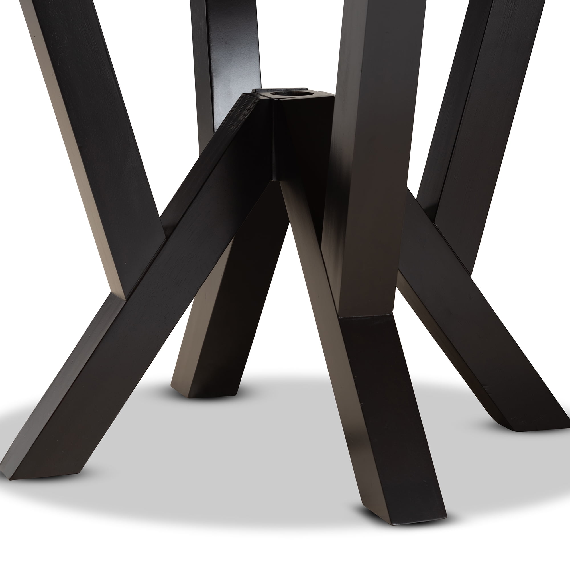 Baxton Studio Irene Modern and Contemporary Dark Brown Finished 35-Inch-Wide Round Wood Dining Table - Image 7