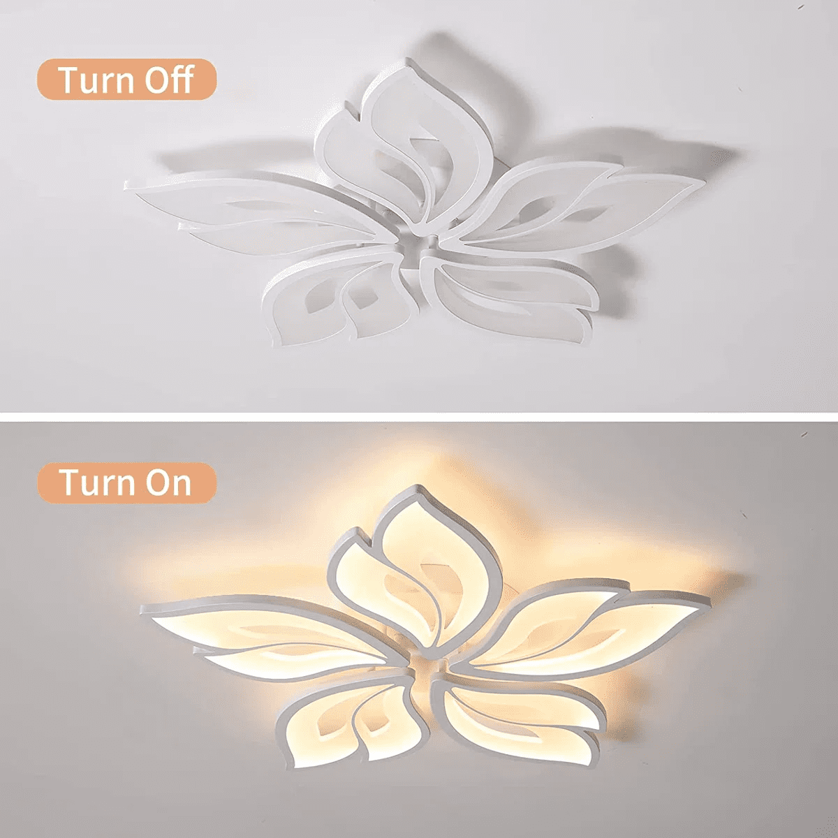 Garwarm Modern White Ceiling Light, Dimmable LED Flush Mount Light, Remote Control Lamp for Living Room Dining Bedroom Kitchen - Image 9