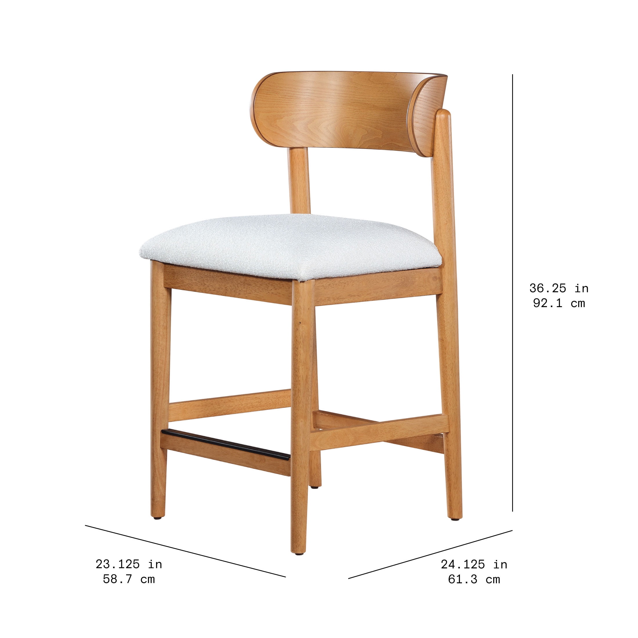 Beautiful Drew Counter-Height Stools by Drew Barrymore, Warm Honey Finish, 2 Pack - Image 13