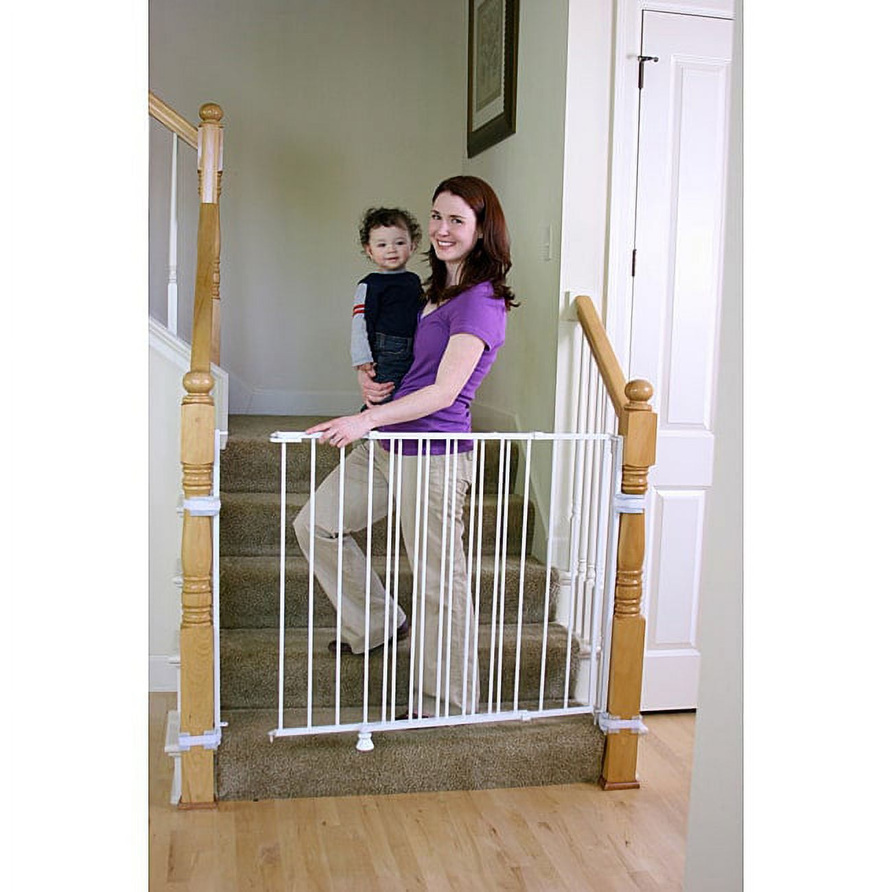 Regalo Extra Tall and Wide 2-in-1 Stairway and Hallway Baby Gate, White - Image 4