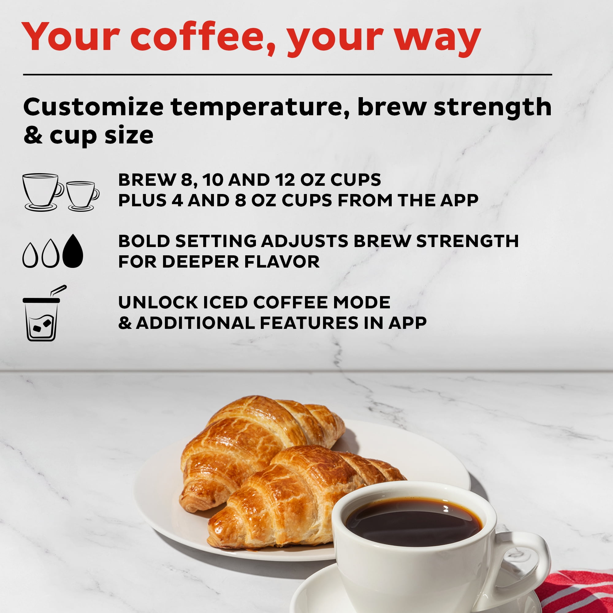 Instant Solo Single Serve Coffee Maker with WiFi Connection and Customizable Brew Strength, 40 oz Water Reservoir, Black - Image 6