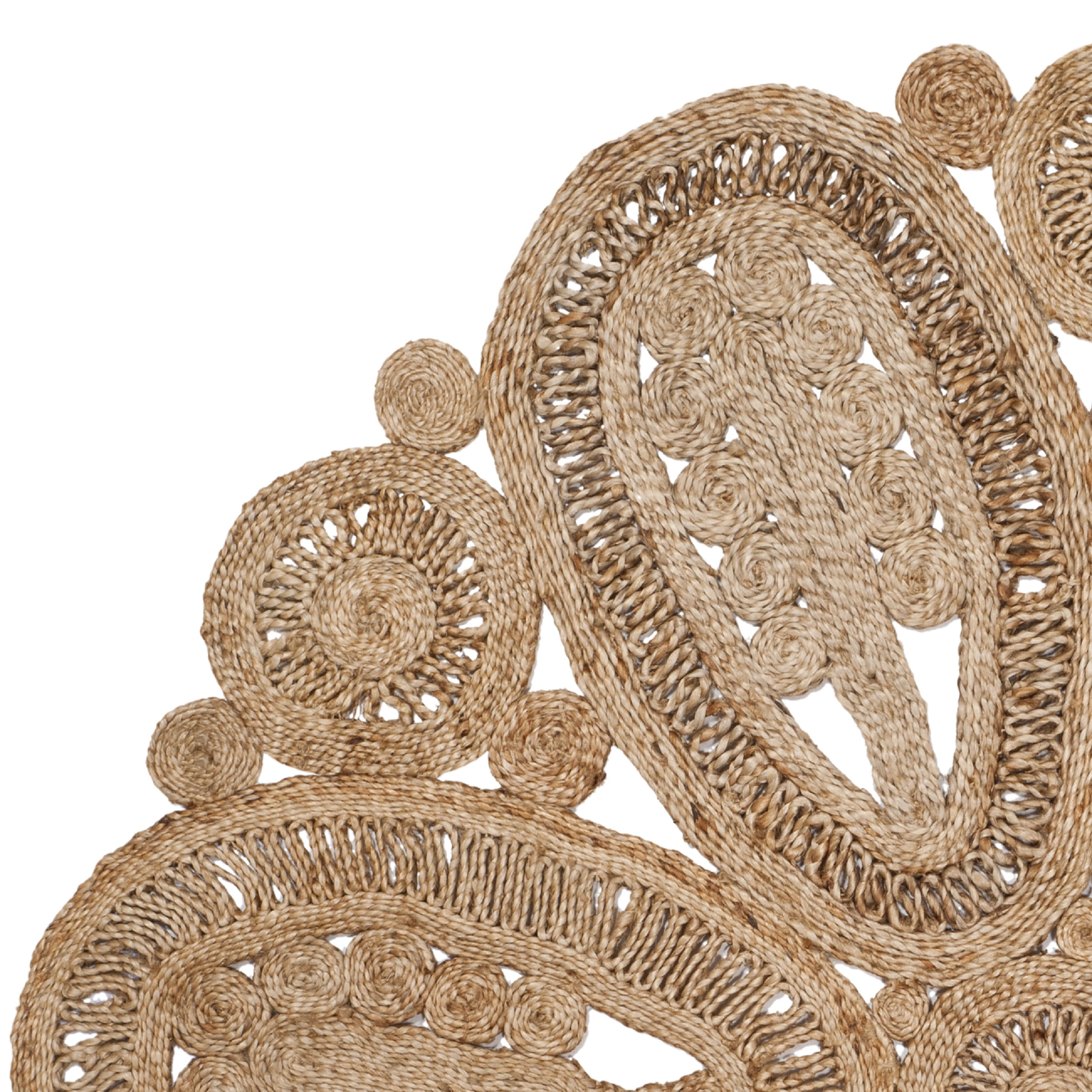 SAFAVIEH Natural Fiber Stamen Braided Jute Area Rug, Natural, 6' x 6' Round - Image 3