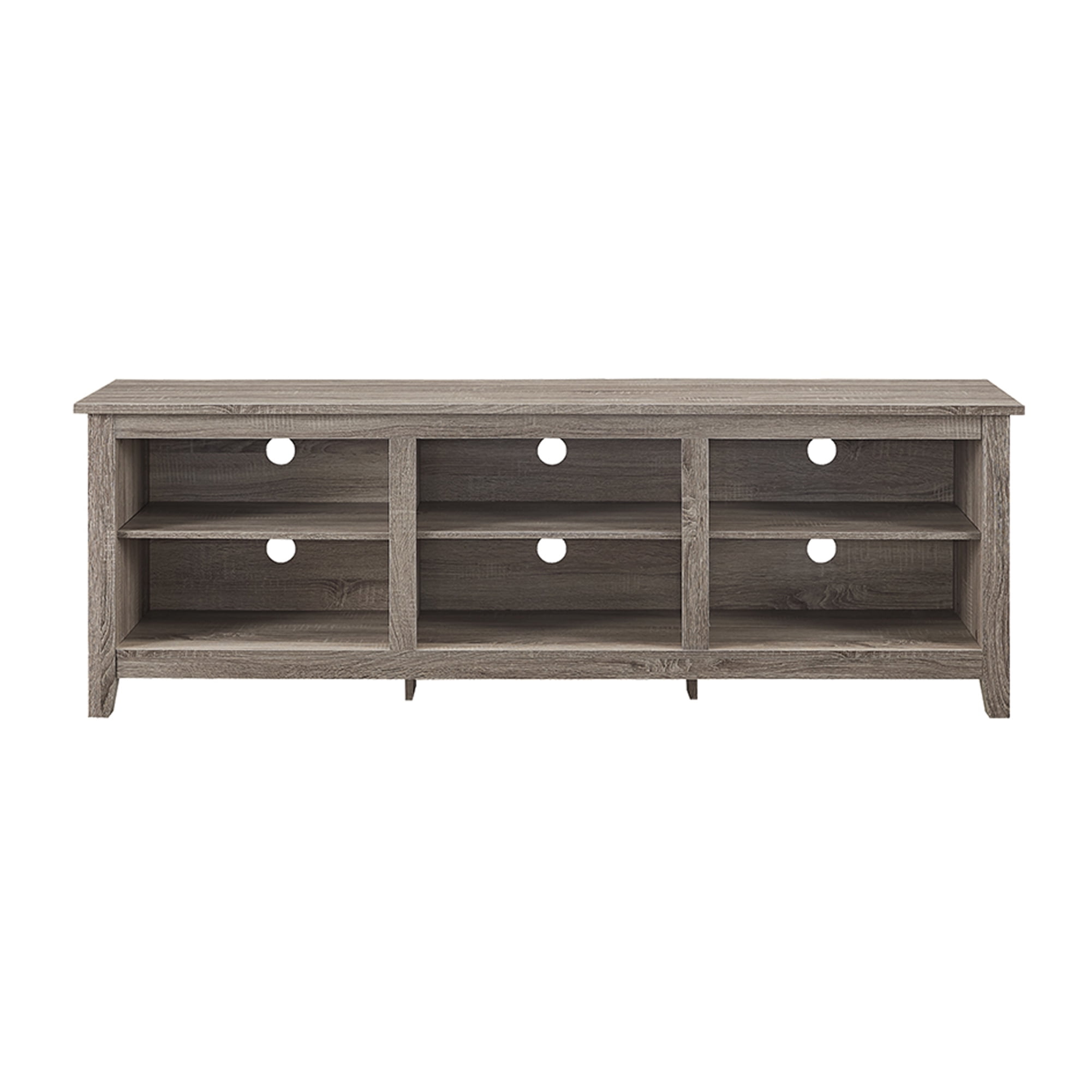 Woven Paths Open Storage TV Stand for TVs up to 80", Driftwood - Image 3