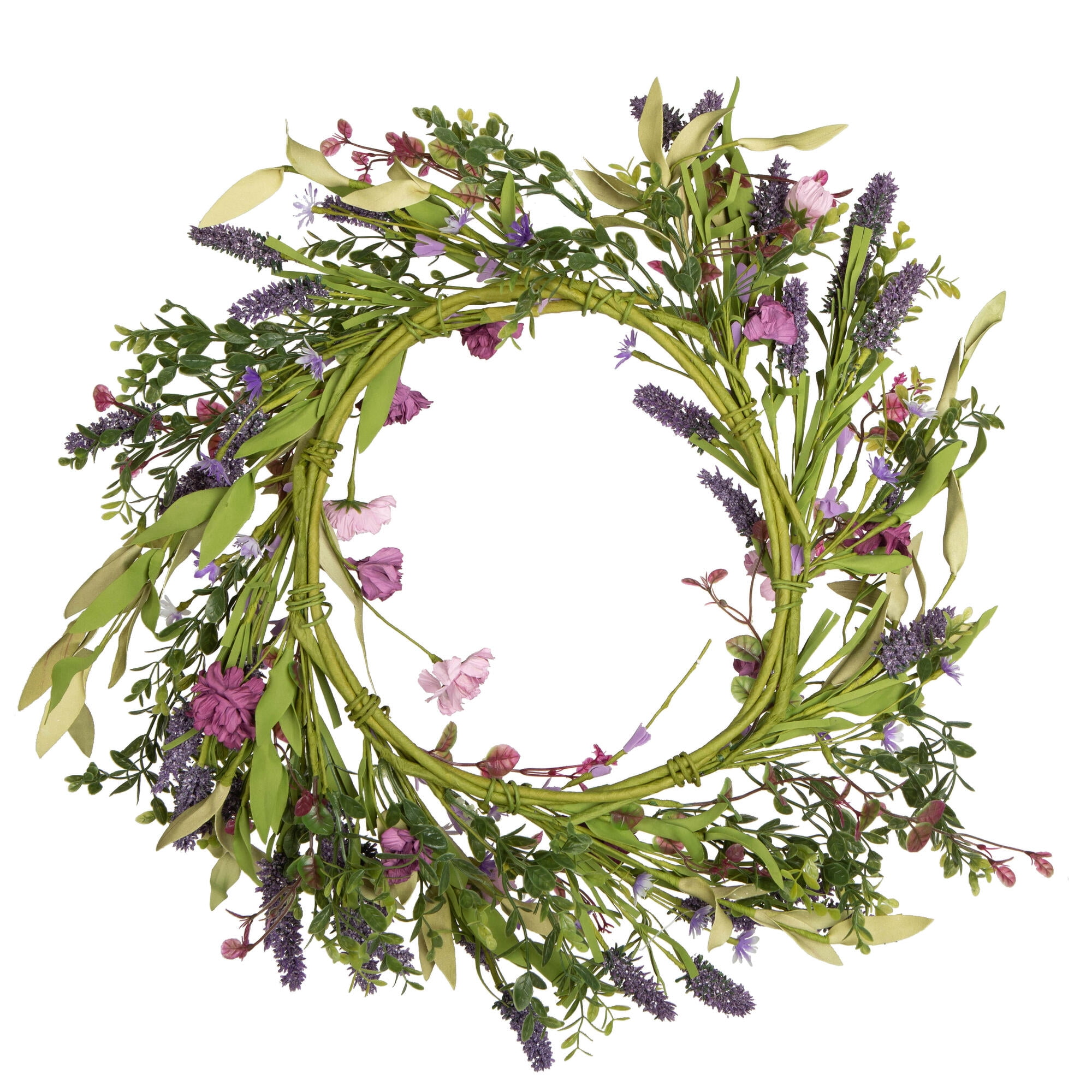 Vickerman 24" Artificial Purple Lilac Wild Flower Wreath. - Image 5