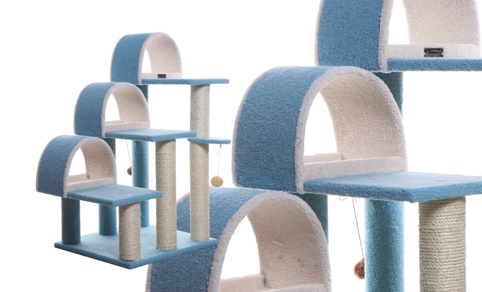 Armarkat Classic real wood Cat Tree Model B3803, 38 inch Sky Blue - Image 5