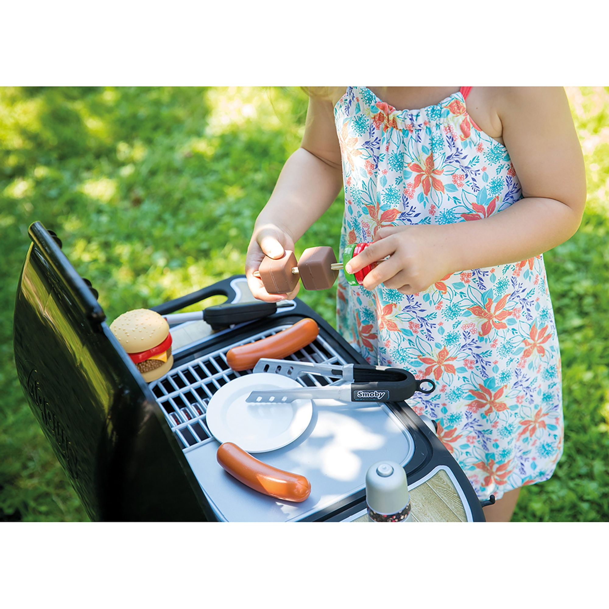 Smoby: BBQ Plancha Grill - Black, 18-Piece Accessory Playset - Realistic Cooking, Turn The Button & See Flames Appear, 19.69x14.57x28.43", Kids Age 3+ - Image 7