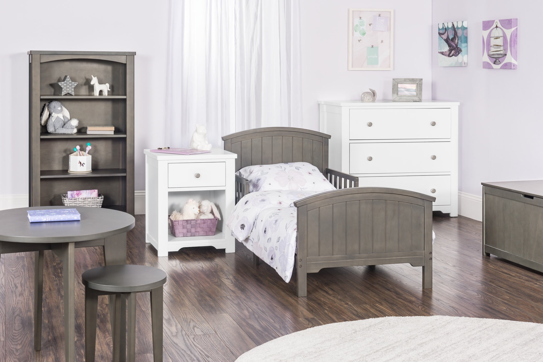 Child Craft Harmony 4-Shelf 50" Bookcase for Nursery or Bedroom, Adjustable Shelves, Dapper Gray - Image 4