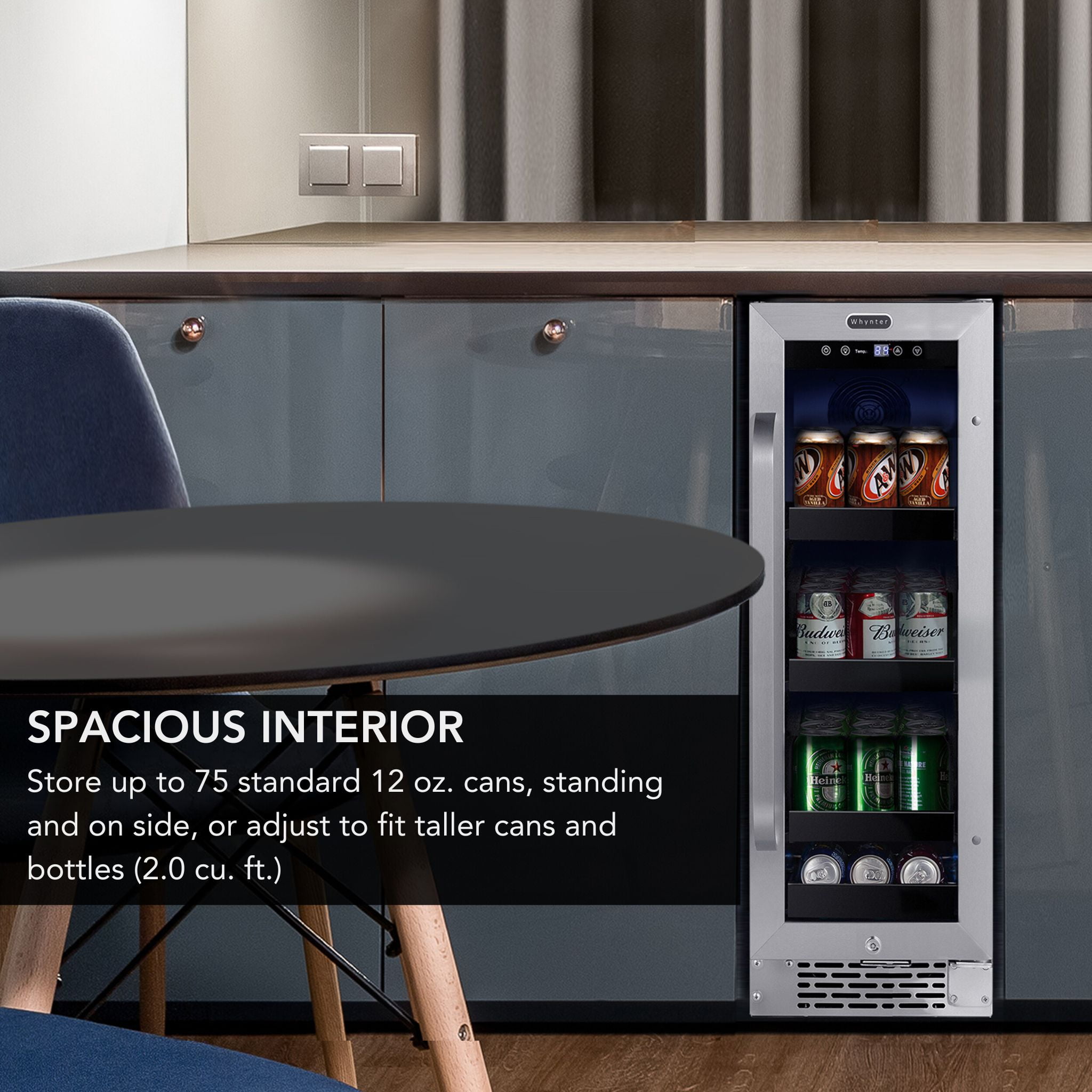 Whynter 60 Can Stainless Steel Beverage Refrigerator - Image 5