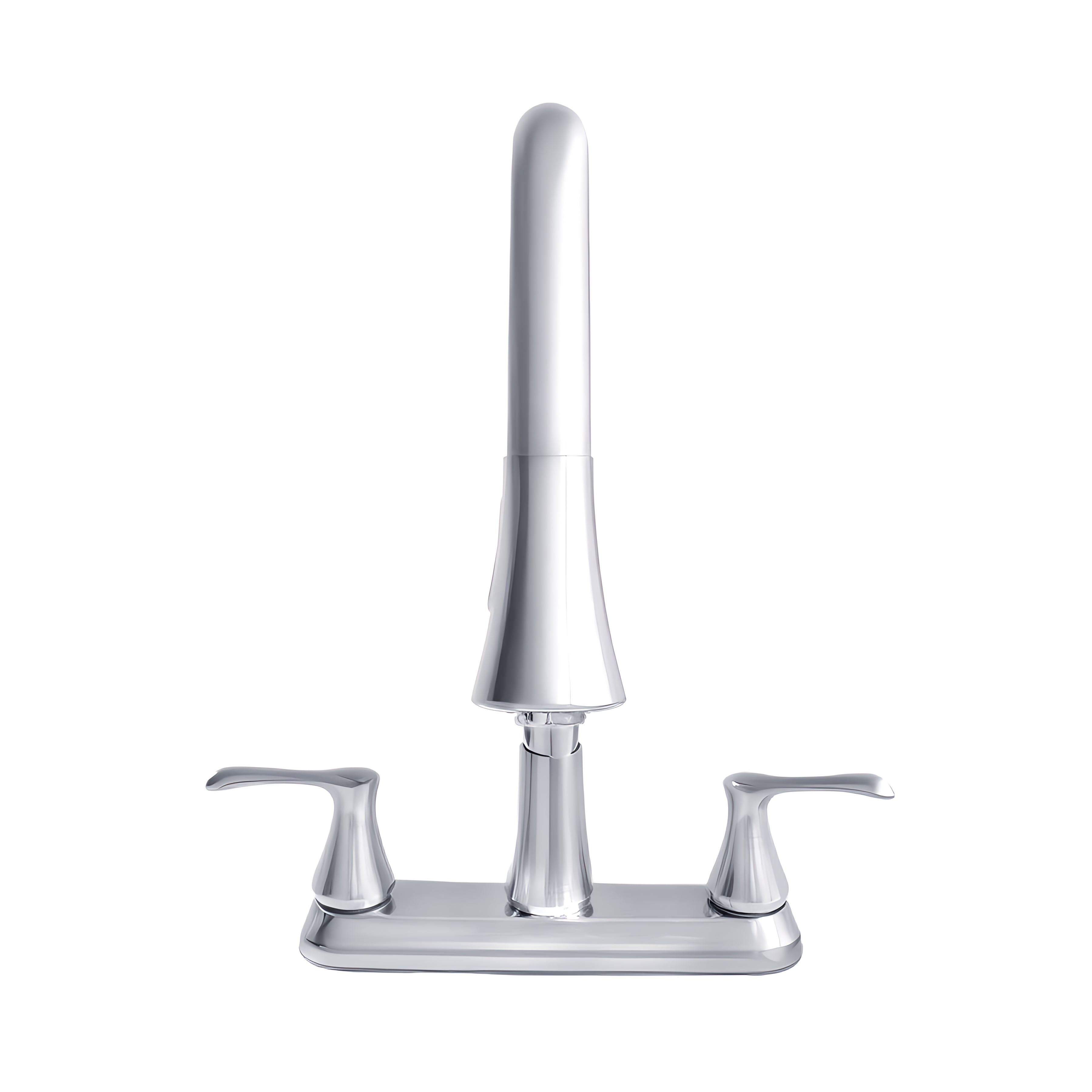 WMF-8201ZNL-CP Hybrid Metal Double Handle Kitchen Faucet with Pull Down Sprayer, Chrome - Image 6