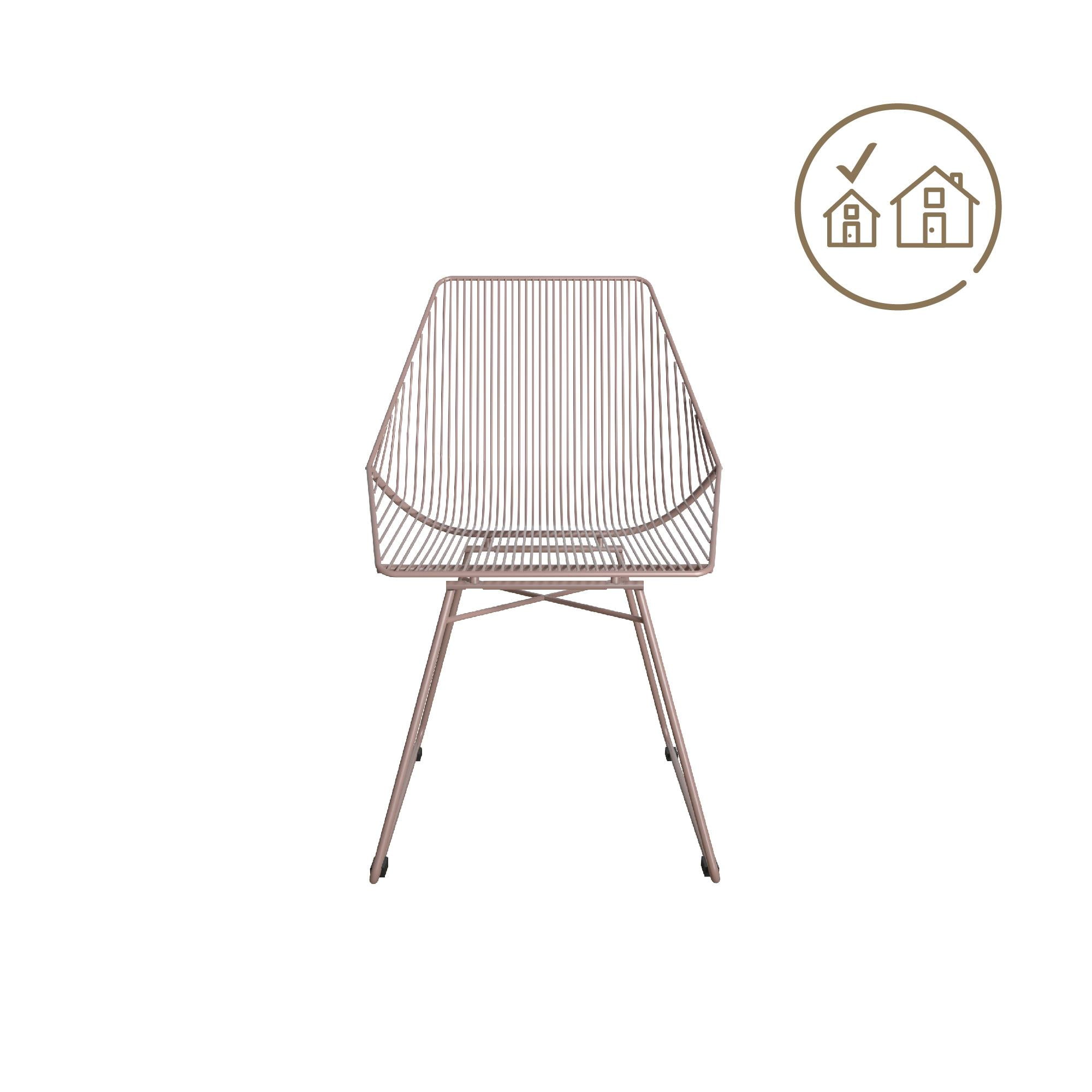 CosmoLiving Ellis Modern Metal Accent Chair, Blush Pink Metal - Image 5