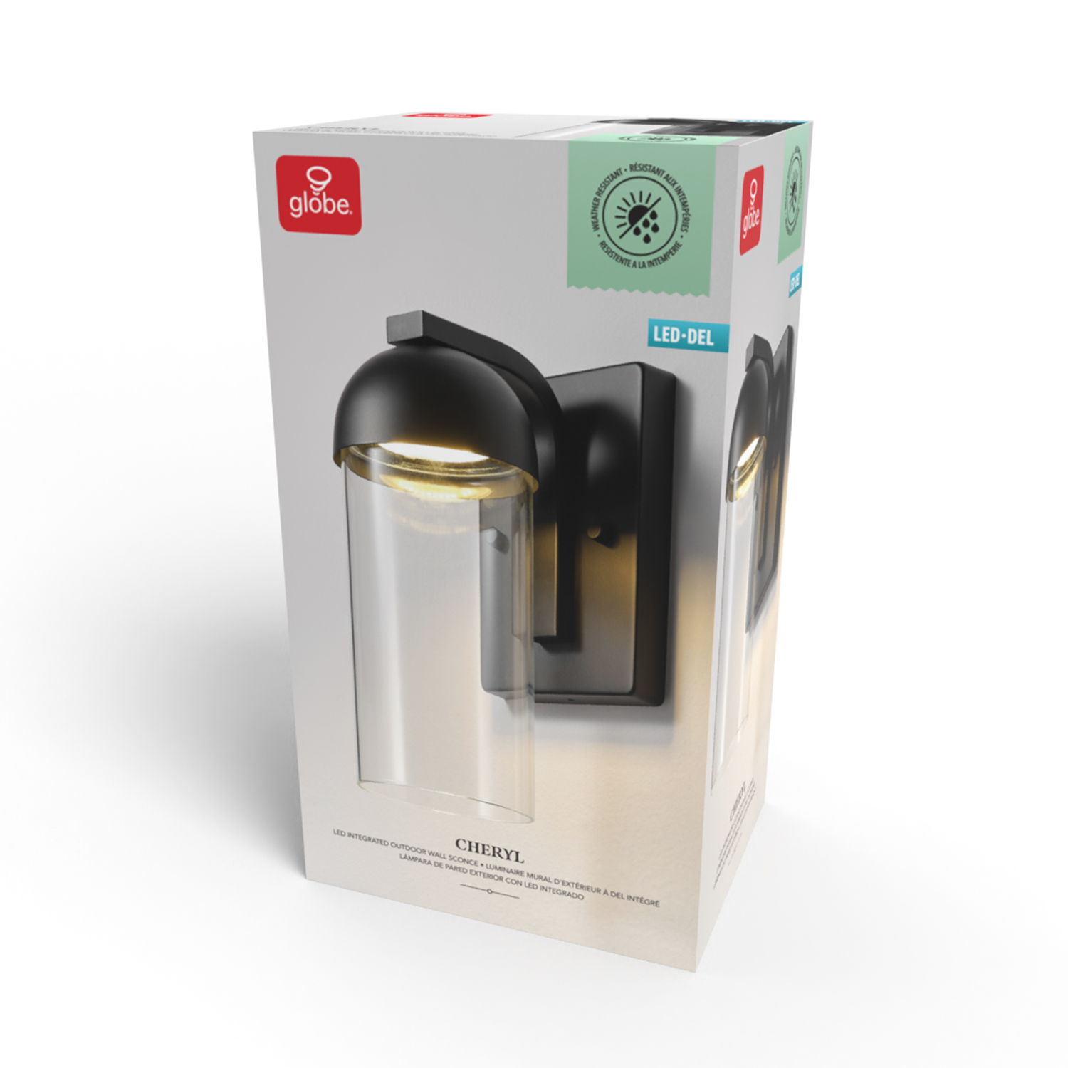 Globe Electric 12W LED Integrated Matte Black Outdoor Wall Sconce with Clear Glass Shade, 91005362 - Image 8